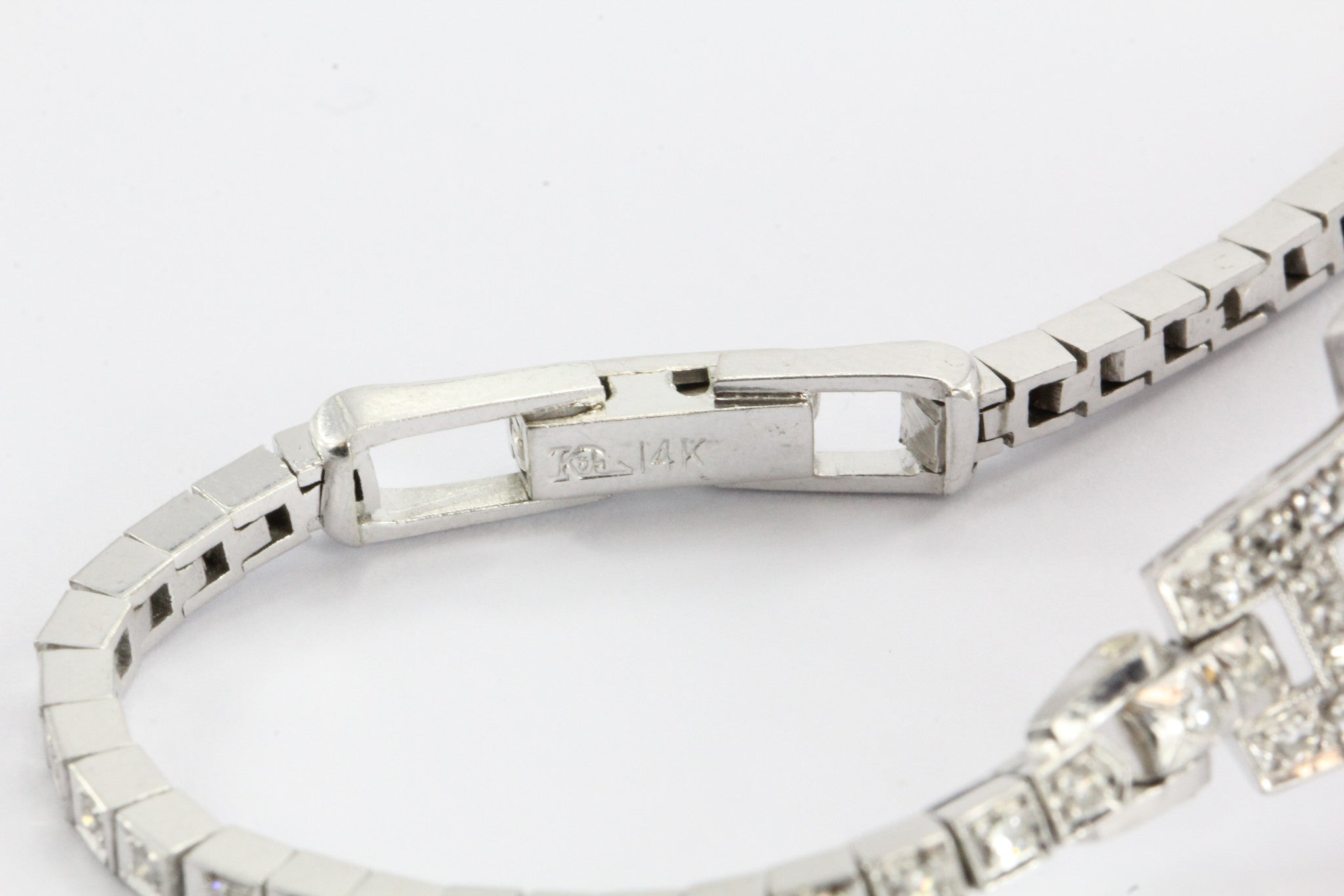 Antique Art Deco Platinum & 14K White Gold Diamond 17 Jewel Waltham Watch - Queen May