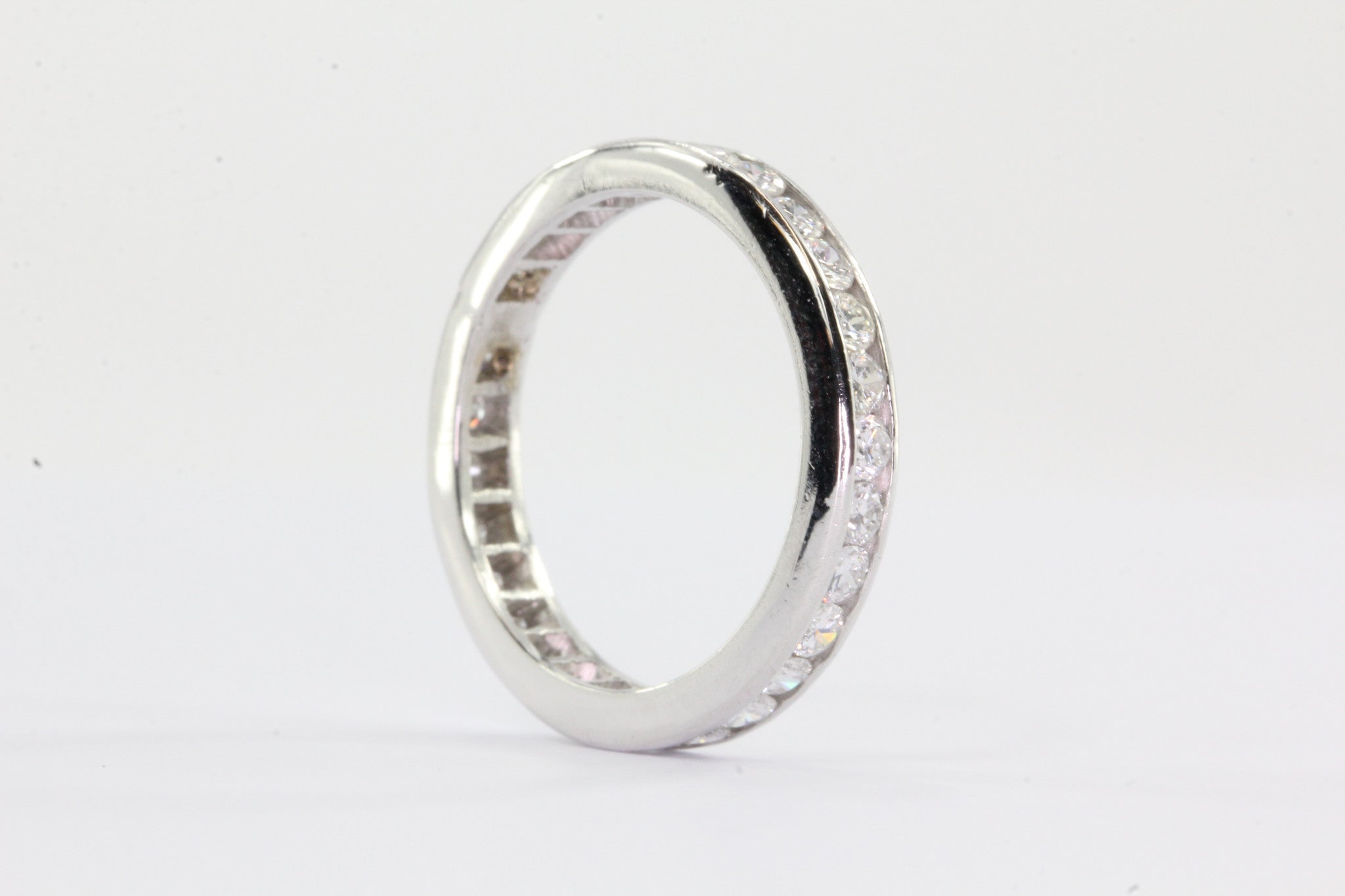 Vintage Platinum 1 CTW Diamond Eternity Band Ring Size 5 - Queen May