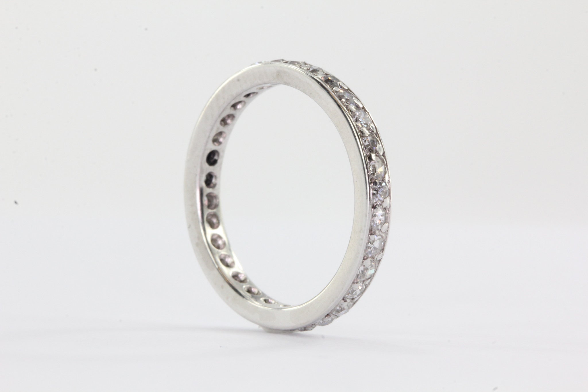 Antique Platinum 1 CTW Diamond Eternity Band Ring Size 6 - Queen May