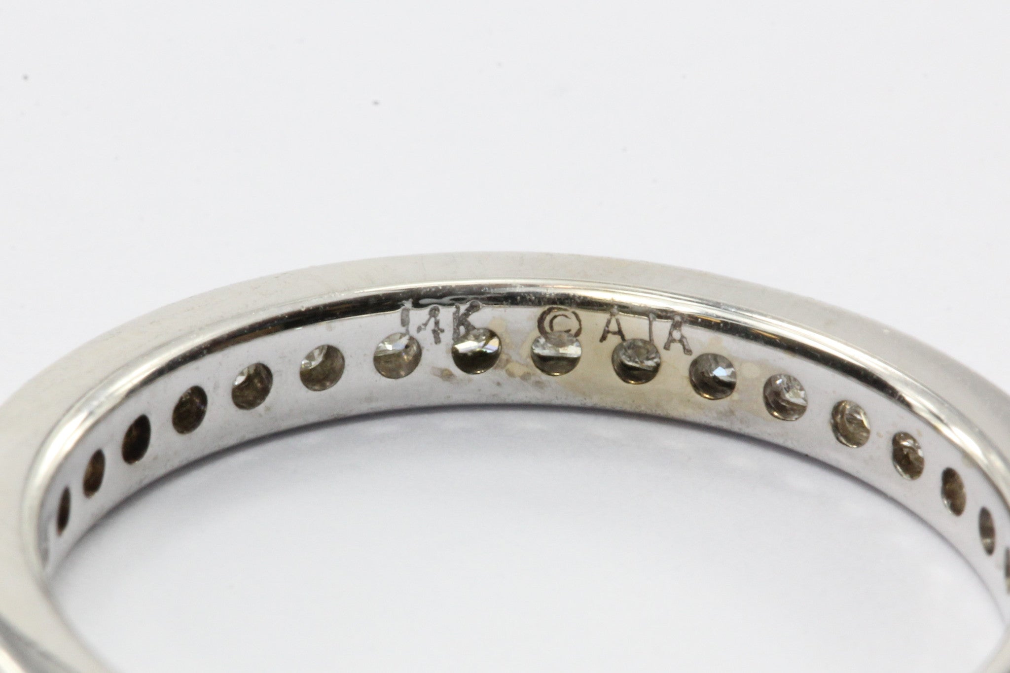14K White Gold 1 CTW Princess Cut Diamond Eternity Band Ring Size 6 - Queen May