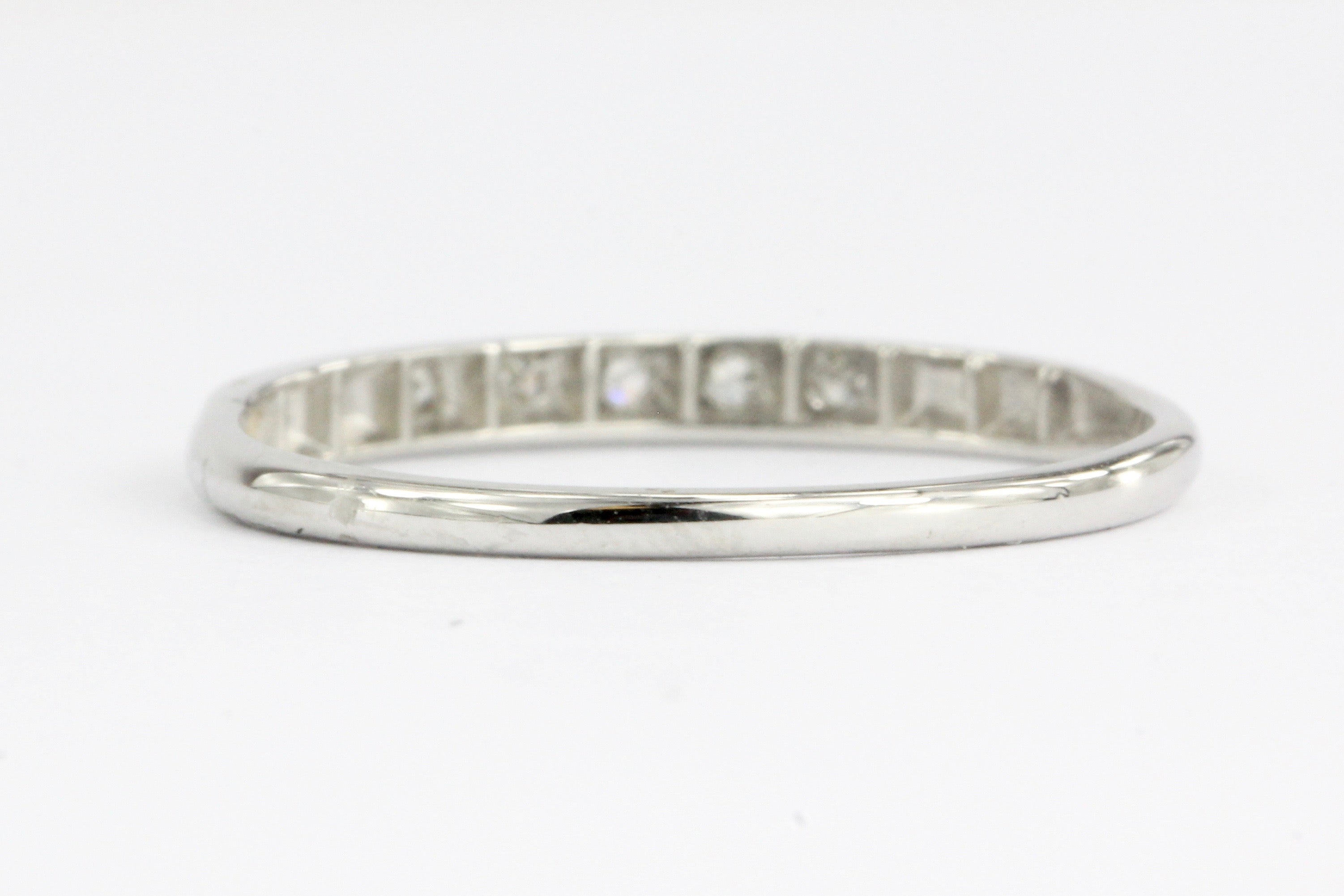 Art Deco Platinum Diamond Wedding Ring by Bristol Ring Co c.1943 - Queen May