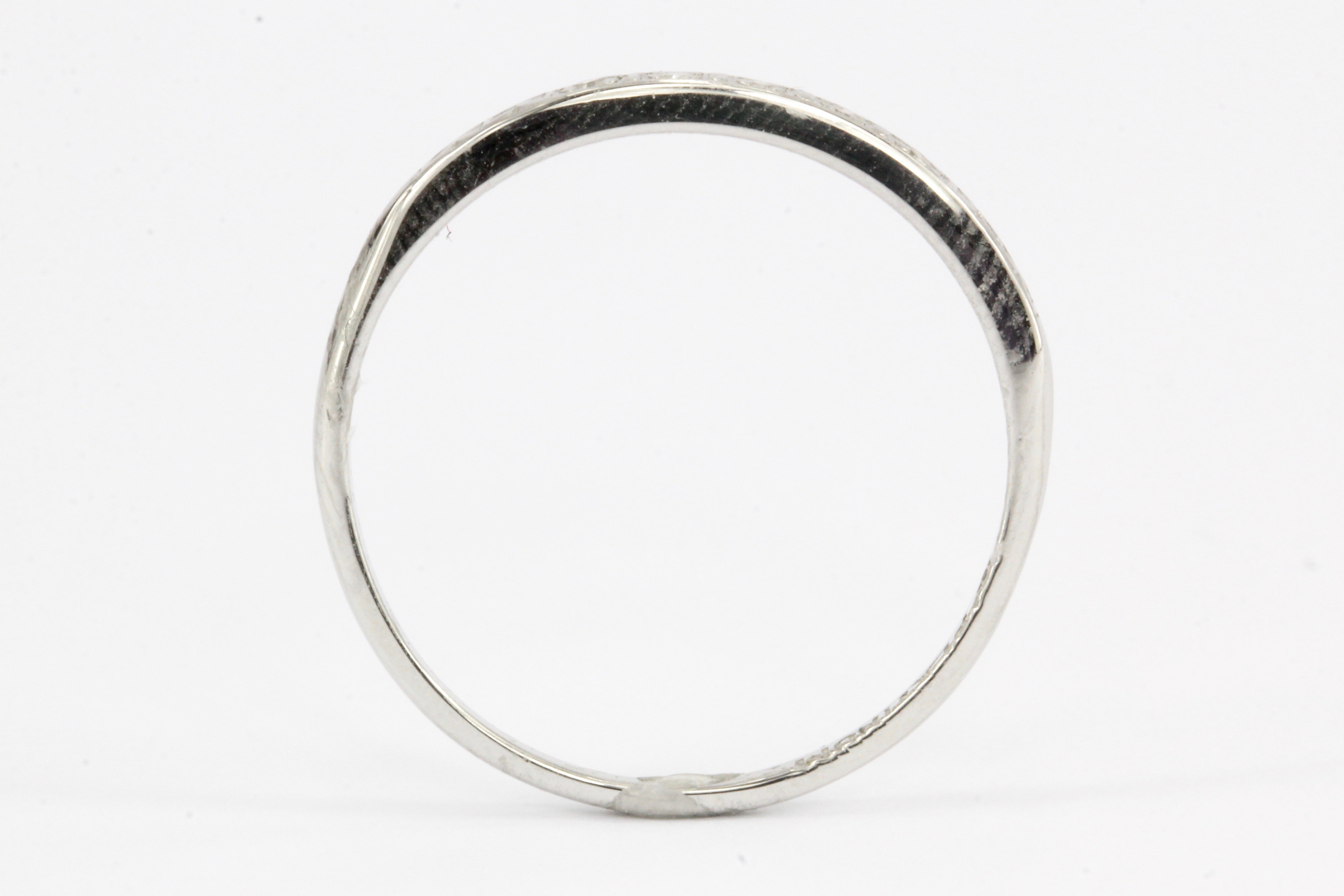 Art Deco Platinum Diamond Wedding Ring by Bristol Ring Co c.1943 - Queen May