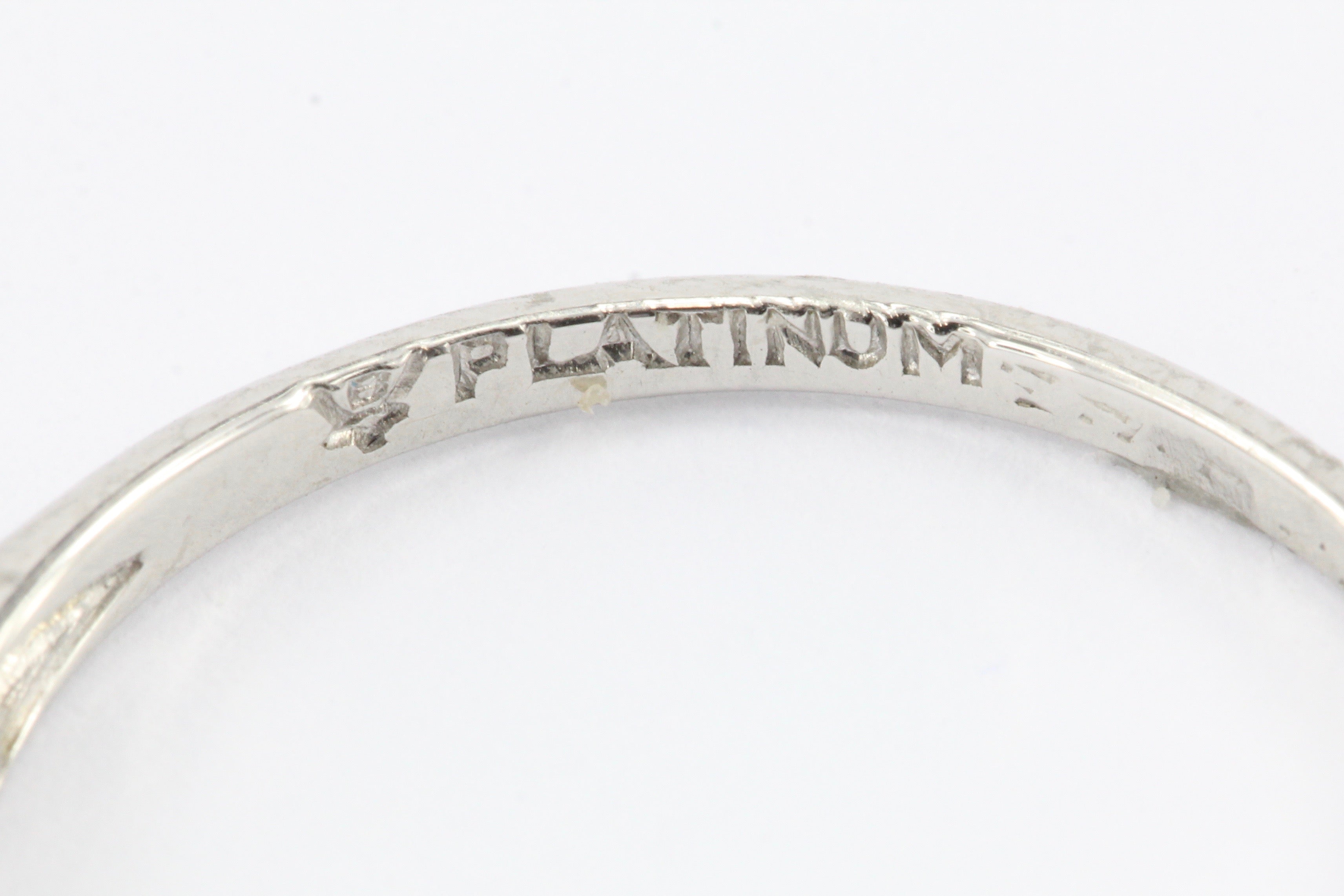 Art Deco Platinum Diamond Wedding Ring by Bristol Ring Co c.1943 - Queen May