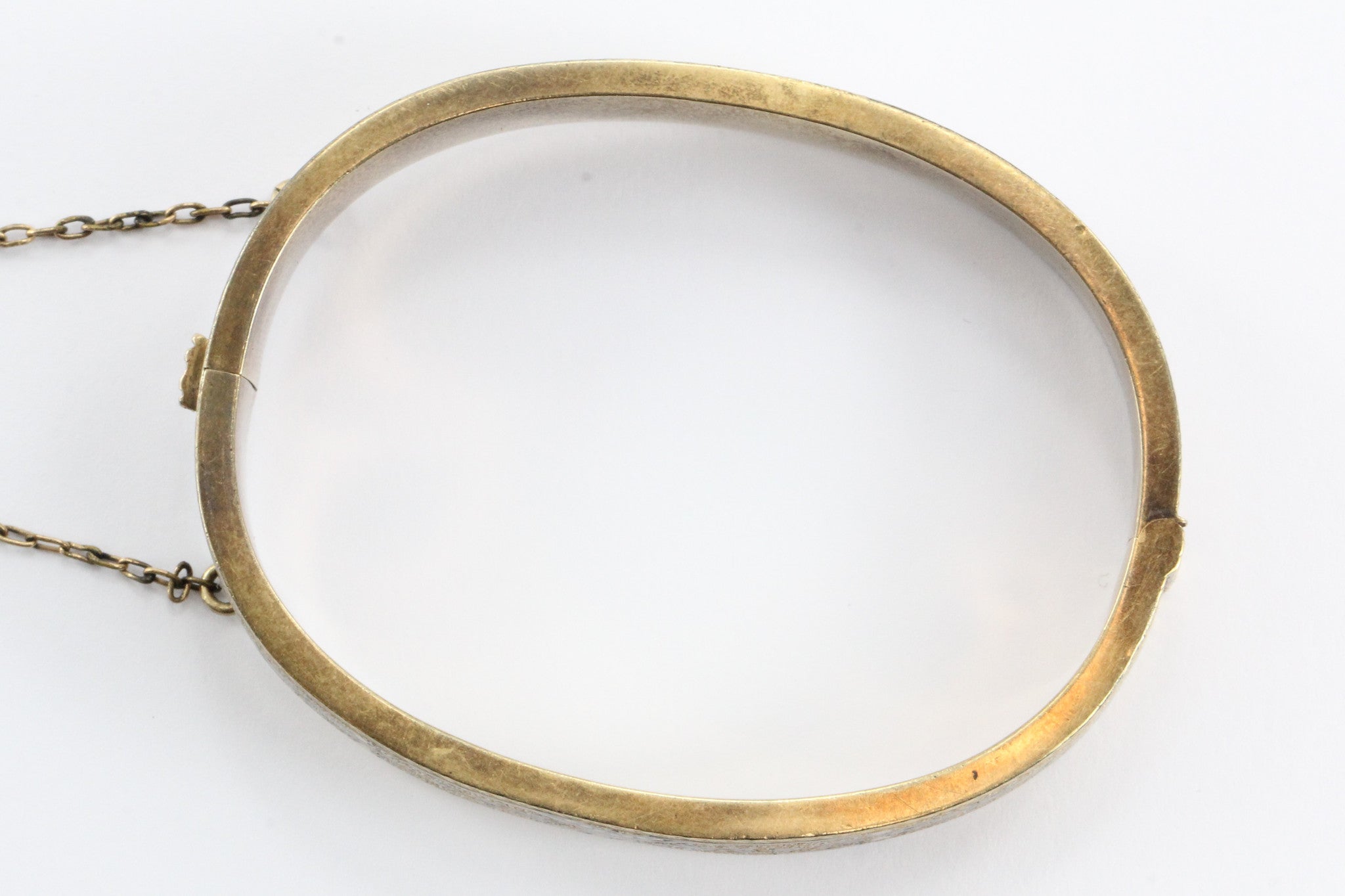 Pair of Matching Antique Victorian Enamel 14K Gold Bangle Bracelets - Queen May