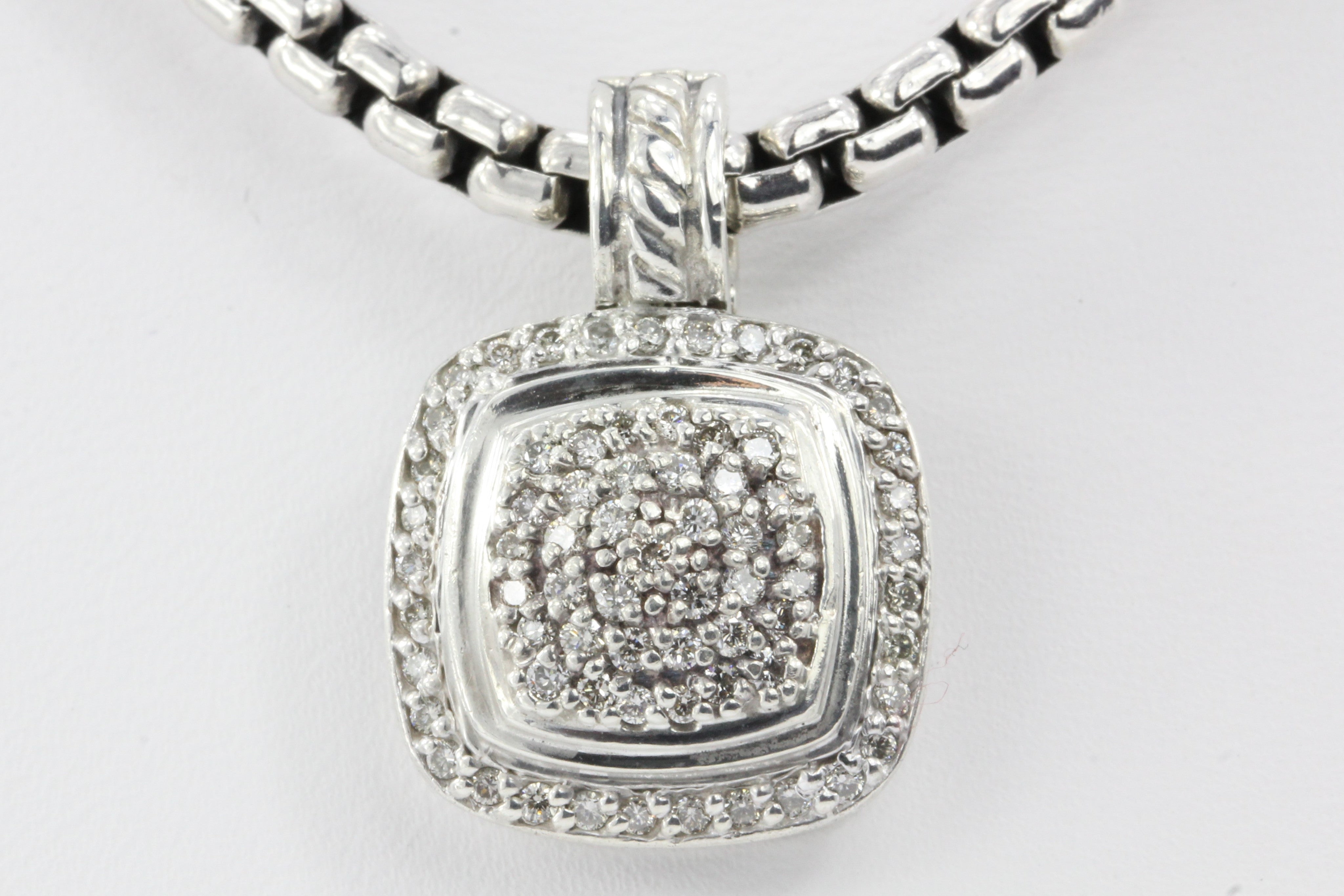 David Yurman Albion Sterling Silver Diamond Pendant & Necklace - Queen May