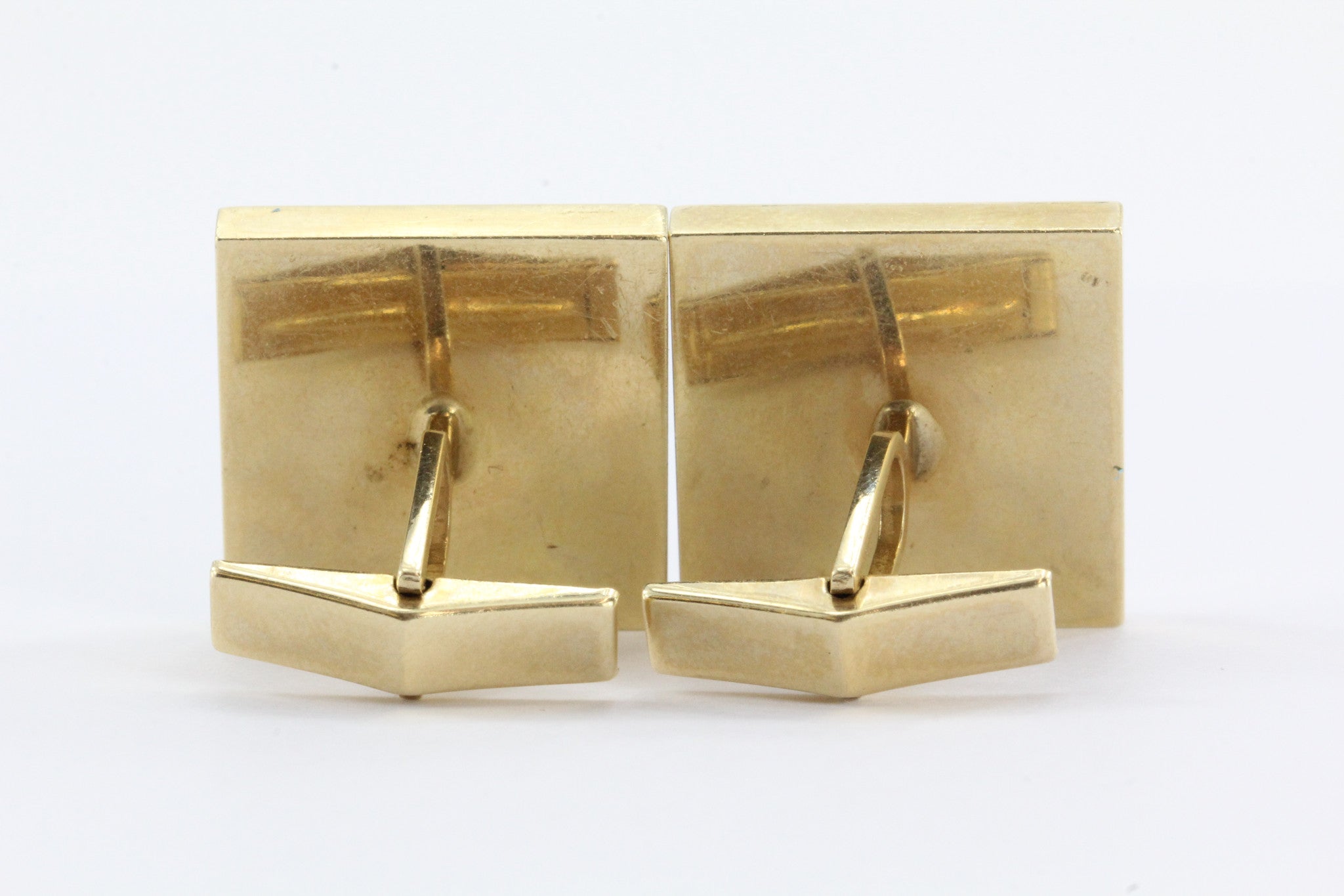 Vintage 14K Gold & Diamond Empire Art Deco Cufflinks - Queen May
