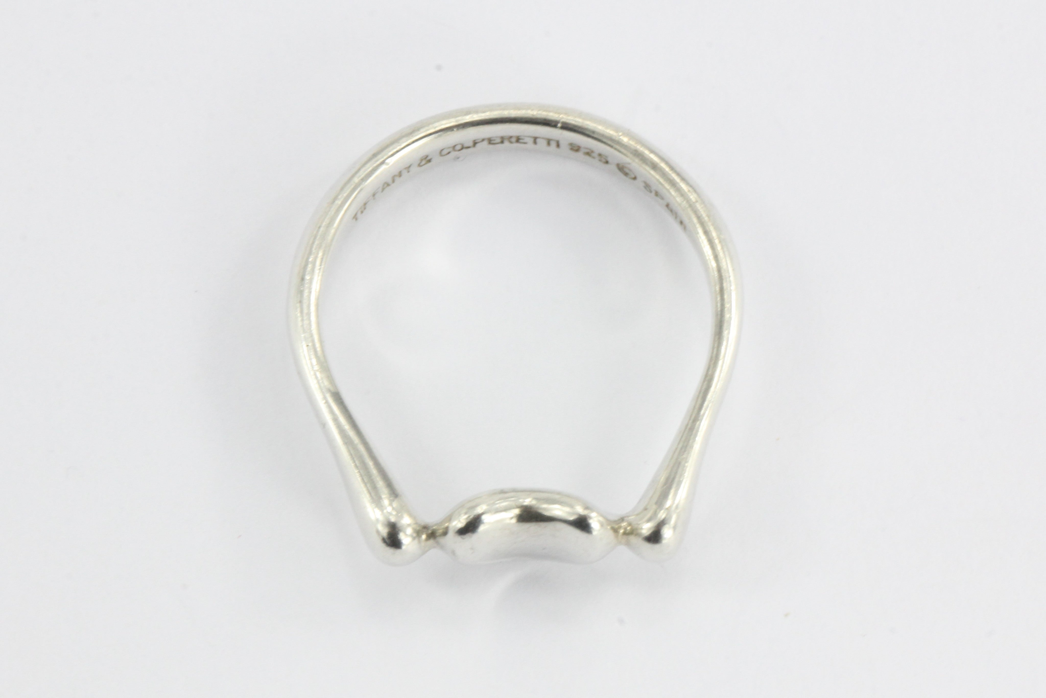 Tiffany & Co Sterling Silver Elsa Peretti Bean Ring Size 6.25 - Queen May