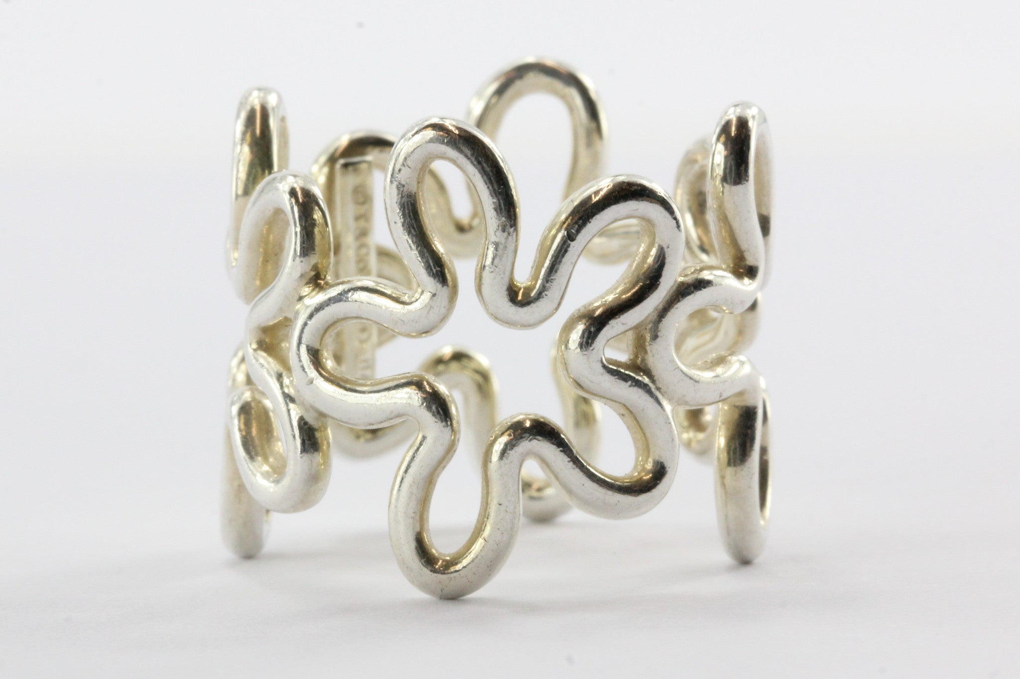 Tiffany & Co Sterling Silver Plumeria Ring RARE - Queen May