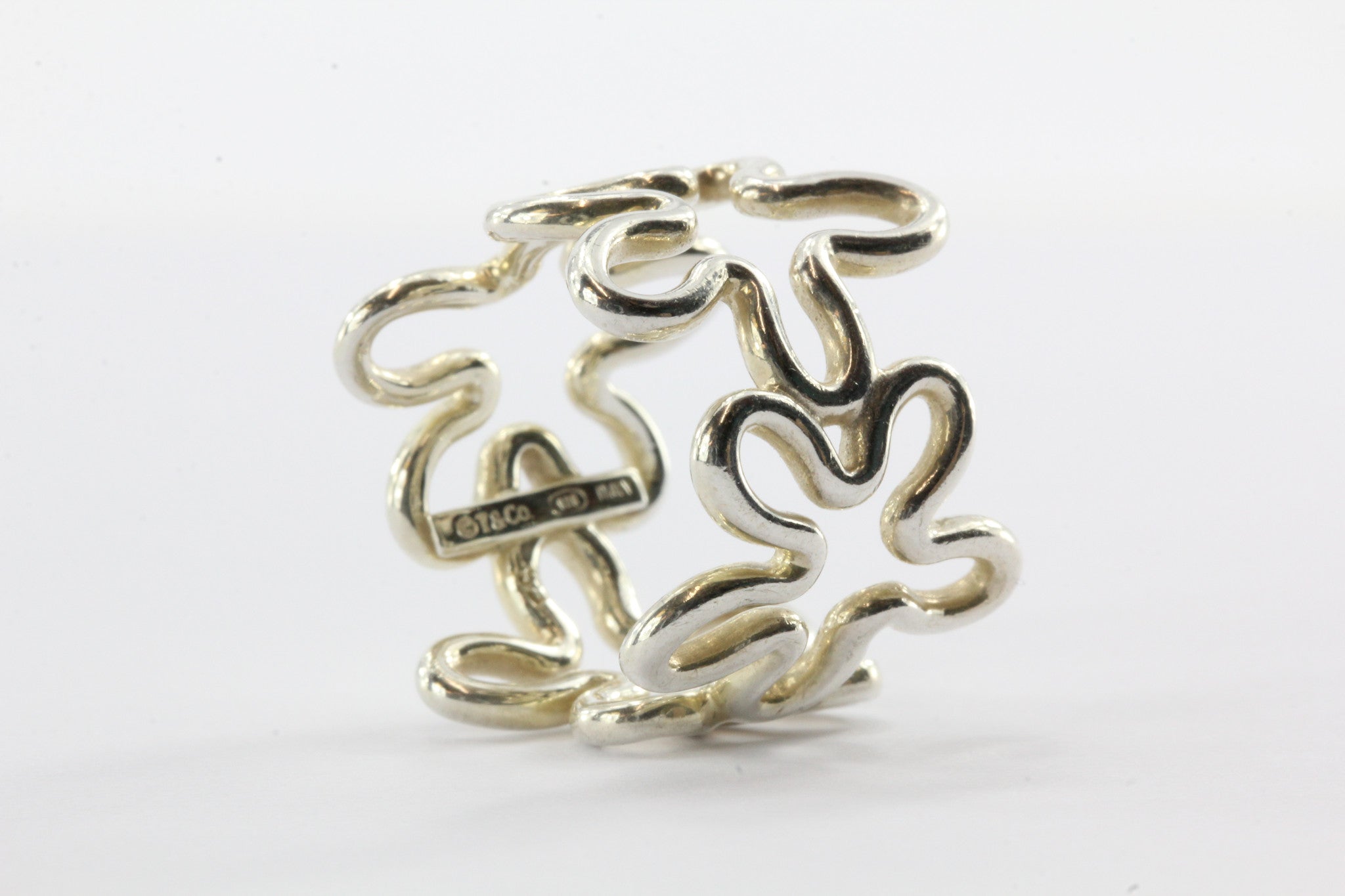 Tiffany & Co Sterling Silver Plumeria Ring RARE - Queen May