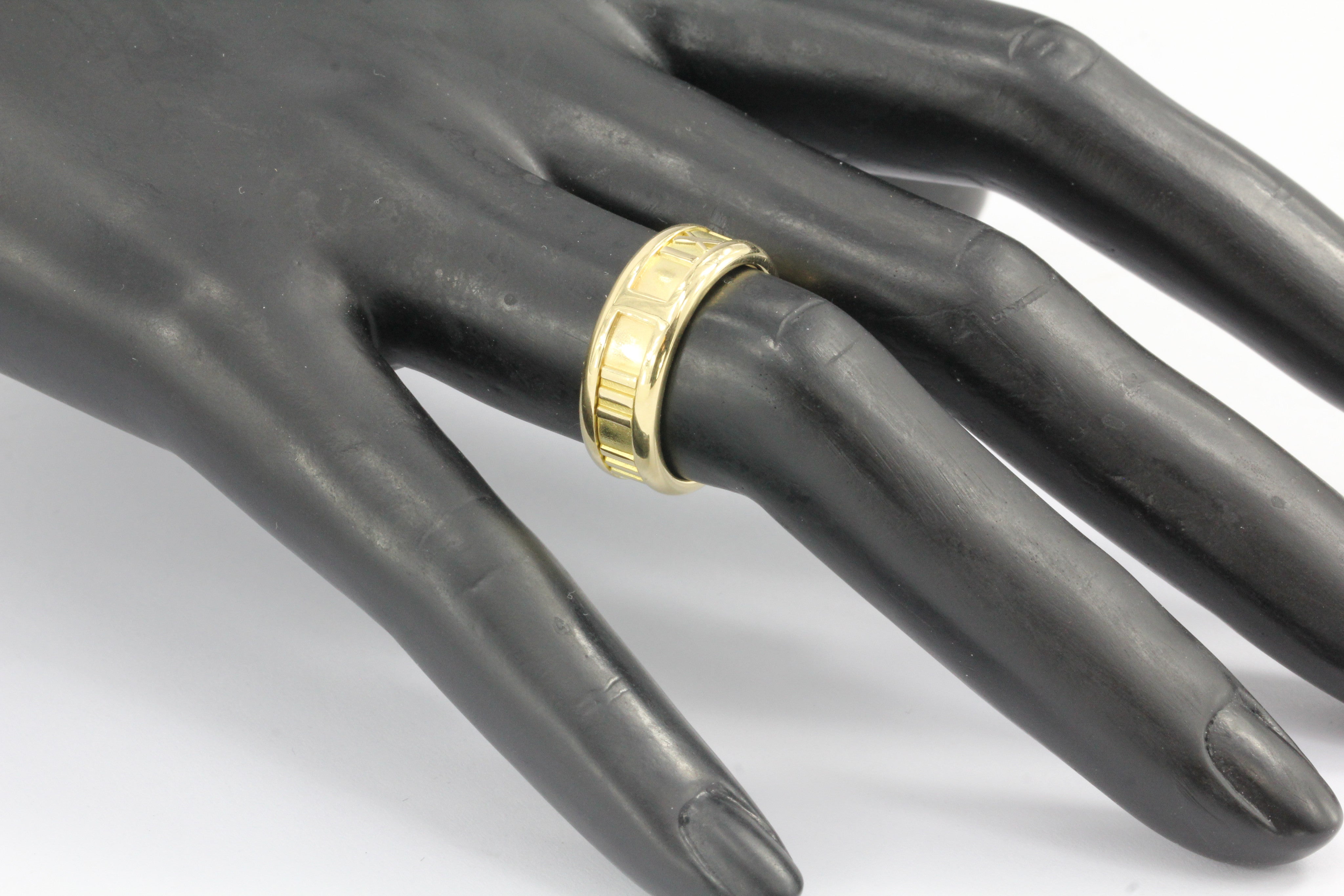 Tiffany & Co 18k Gold Atlas Collection 7mm Band Ring Size 7 - Queen May