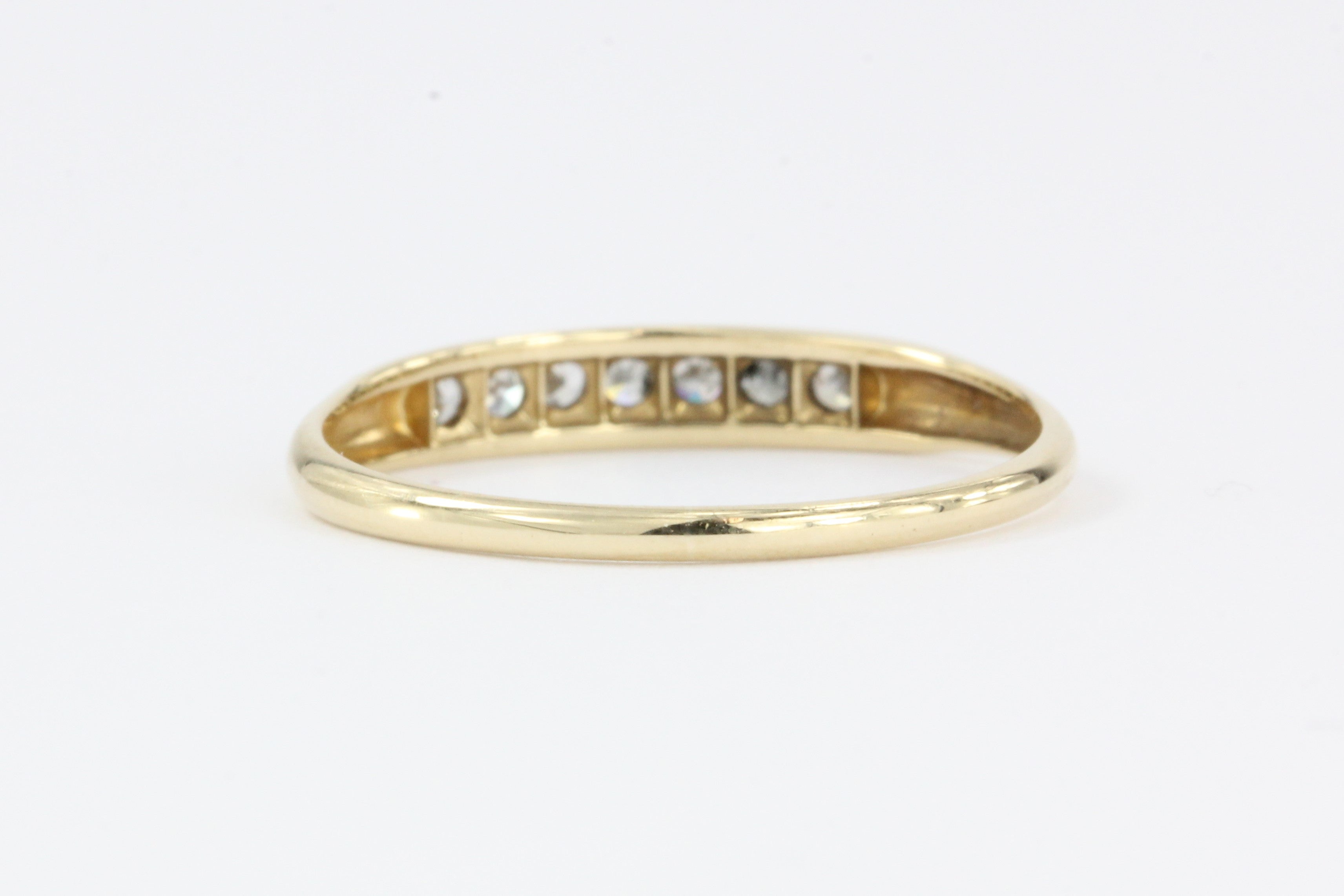Retro WWII era 14K Gold Diamond Wedding Band c.1940 - Queen May