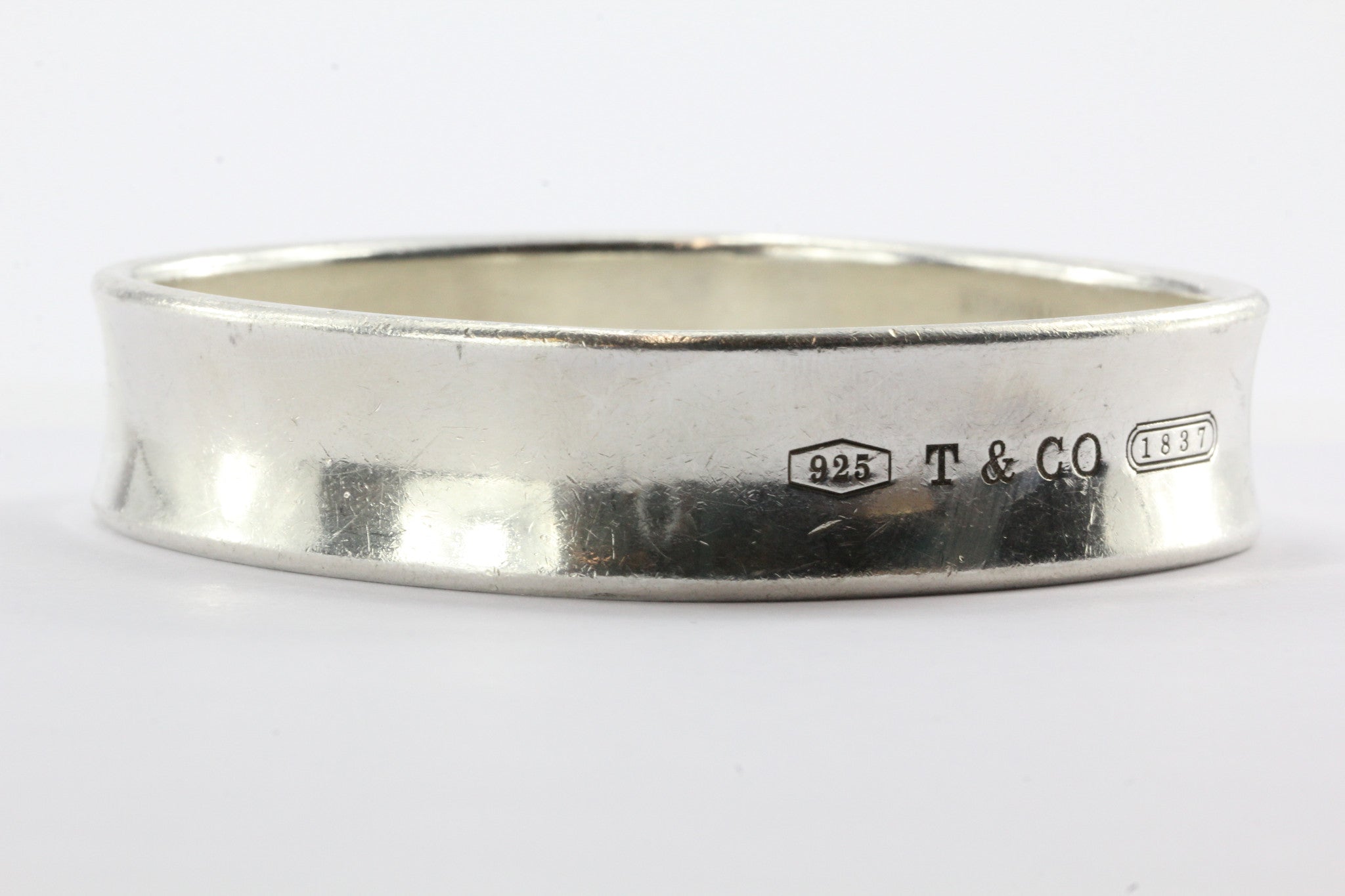 Tiffany & Co Sterling Silver 1837 Collection Square Cushion Bangle Bracelet - Queen May
