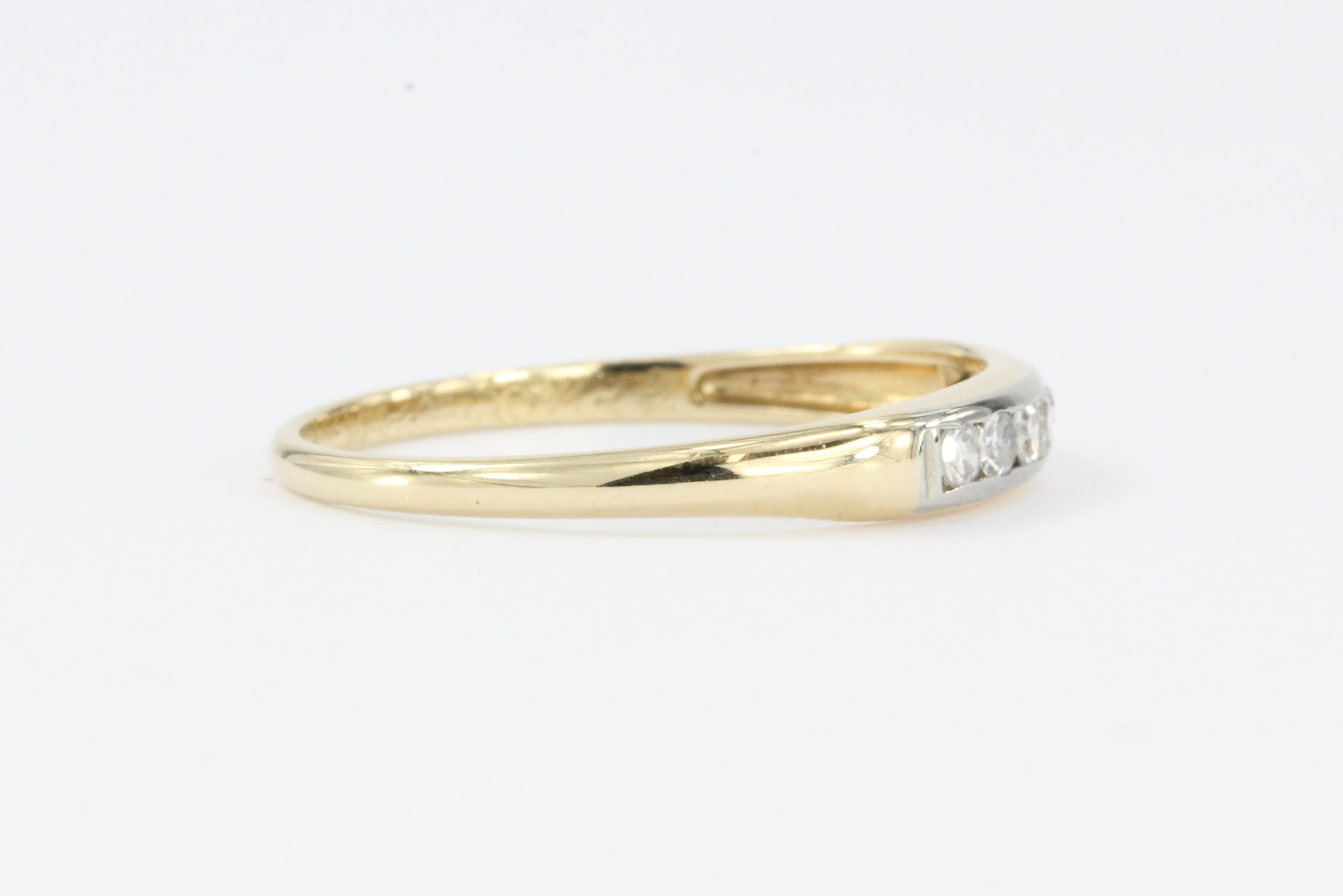Retro WWII era 14K Gold Diamond Wedding Band c.1940 - Queen May