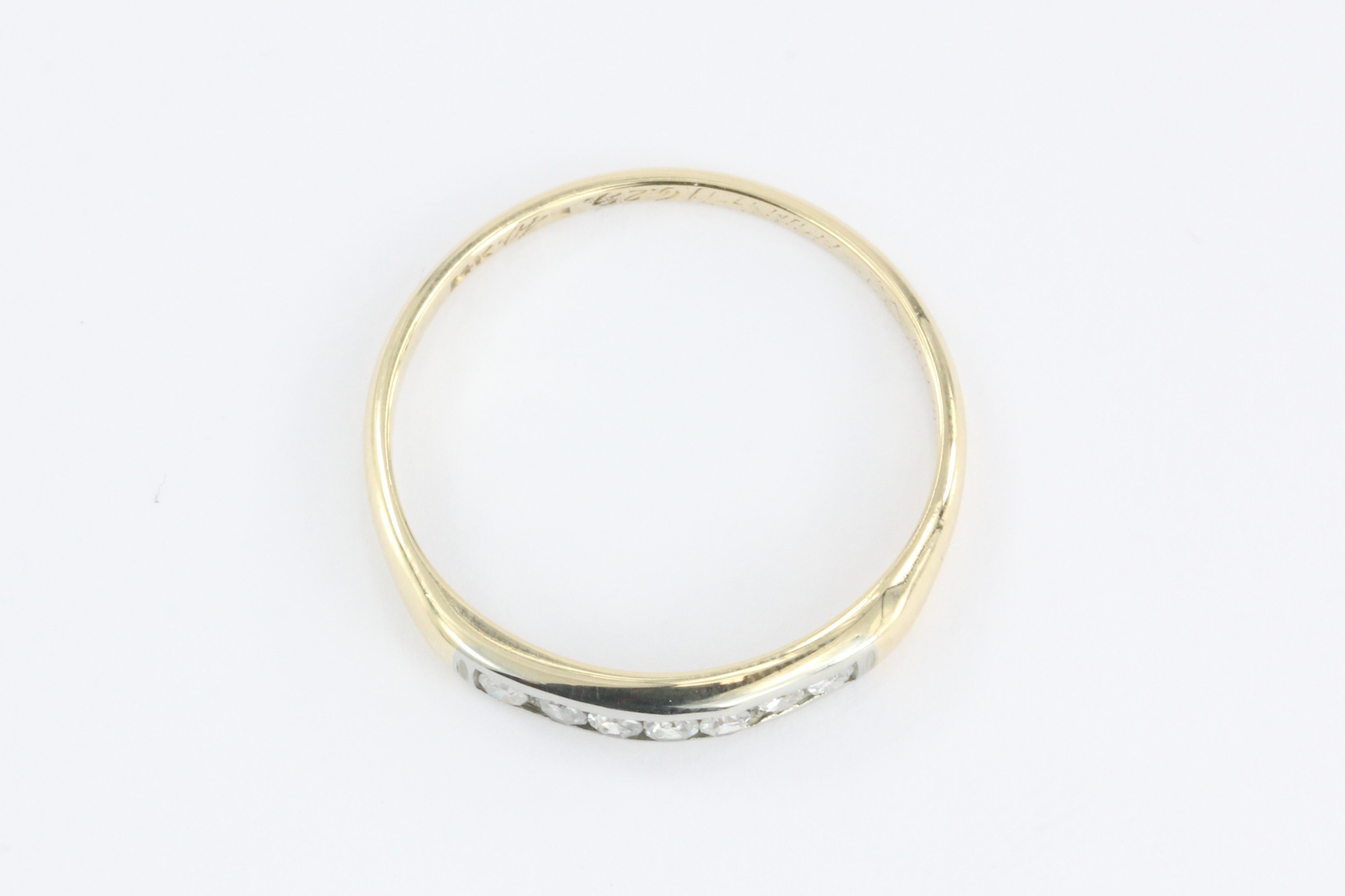 Retro WWII era 14K Gold Diamond Wedding Band c.1940 - Queen May