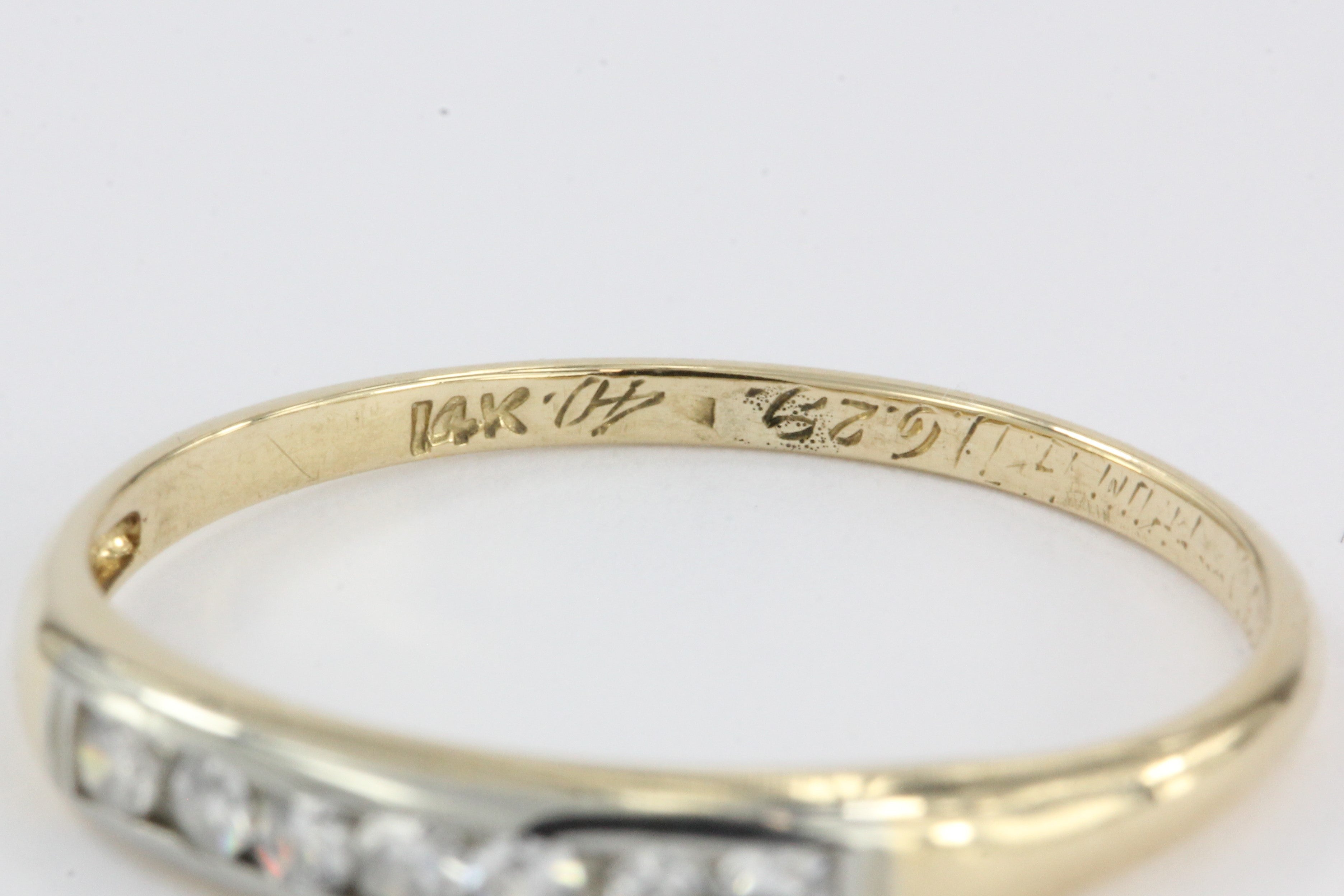 Retro WWII era 14K Gold Diamond Wedding Band c.1940 - Queen May