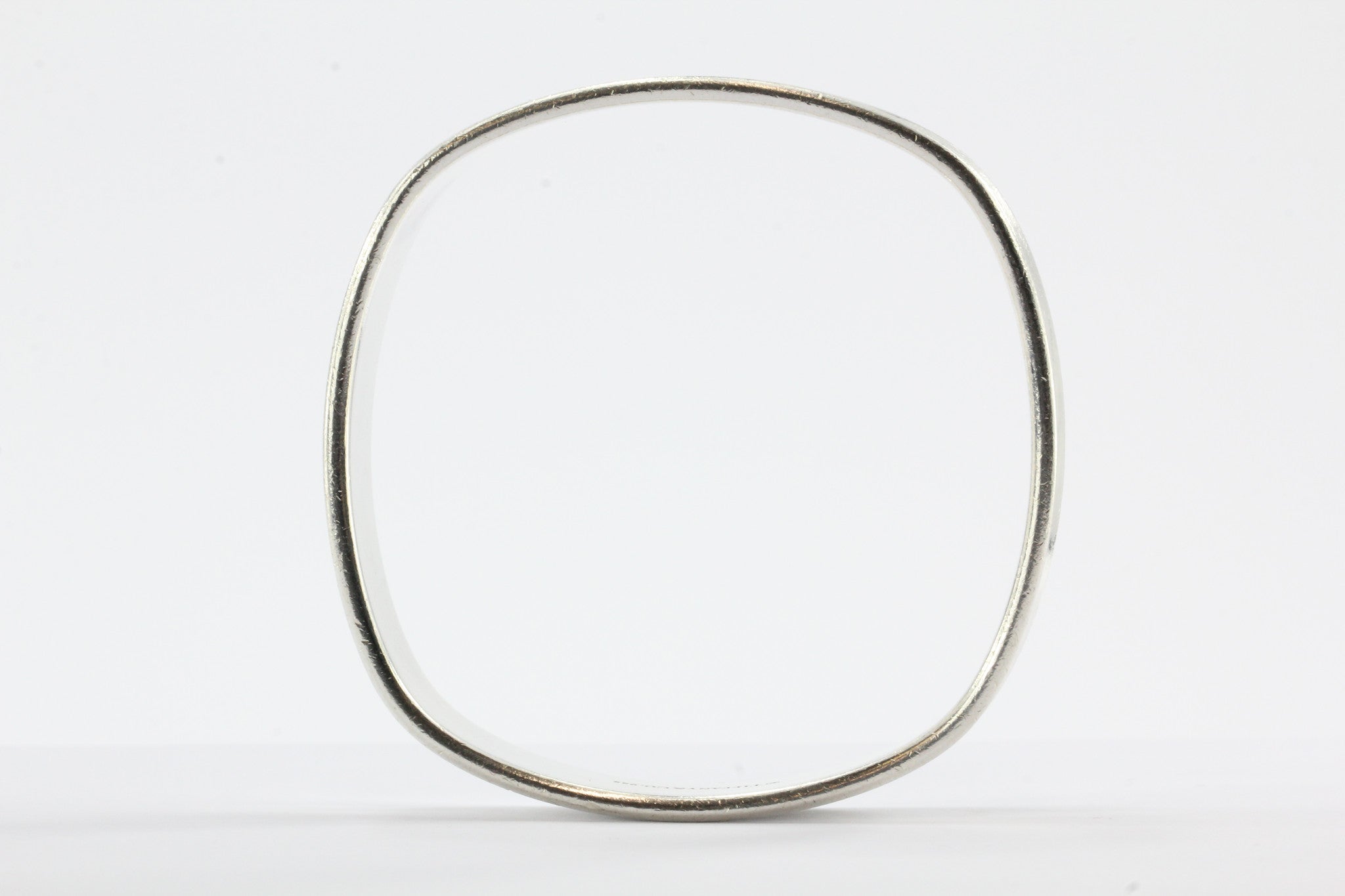Tiffany & Co Sterling Silver 1837 Collection Square Cushion Bangle Bracelet - Queen May