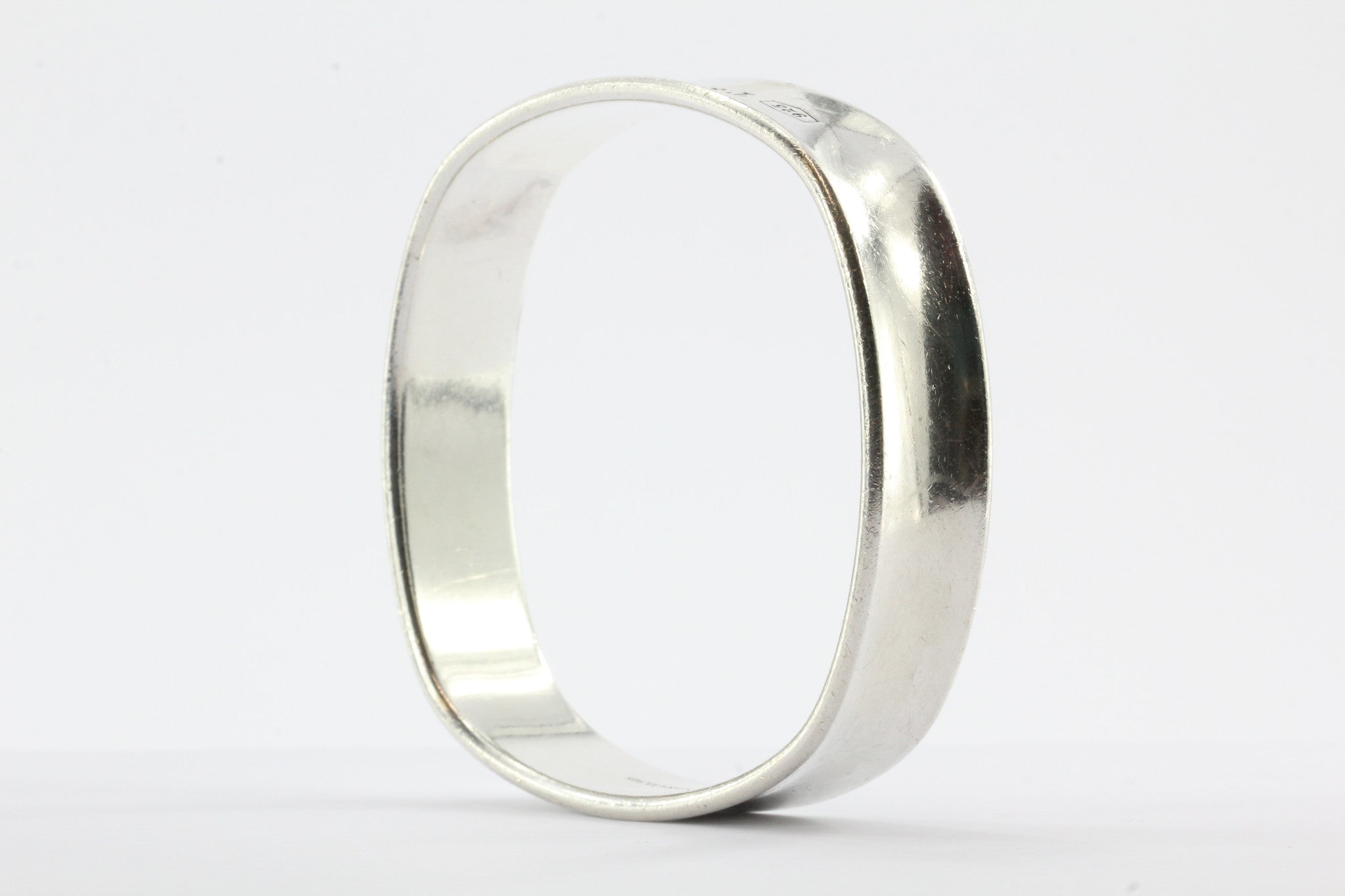 Tiffany & Co Sterling Silver 1837 Collection Square Cushion Bangle Bracelet - Queen May