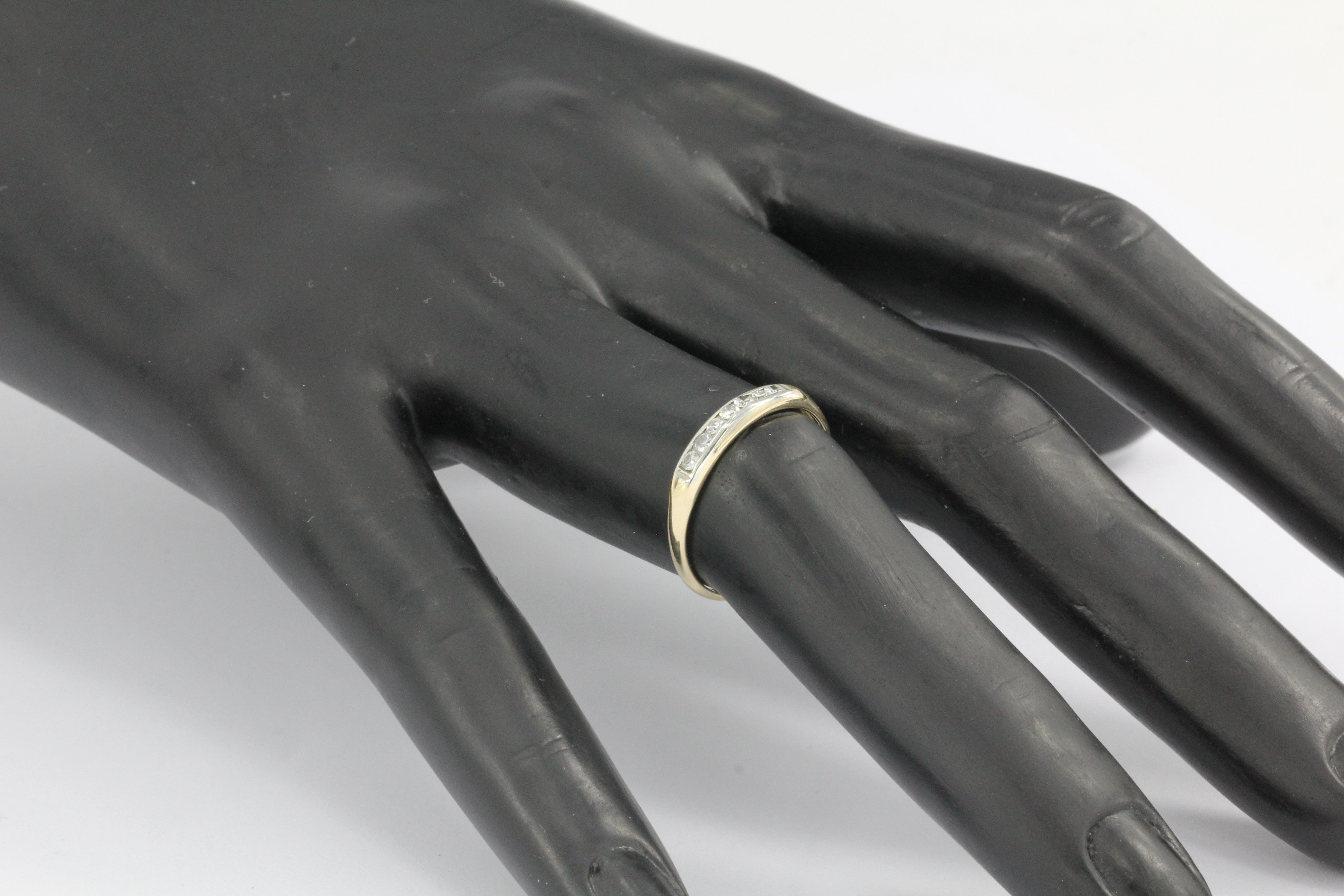 Retro WWII era 14K Gold Diamond Wedding Band c.1940 - Queen May
