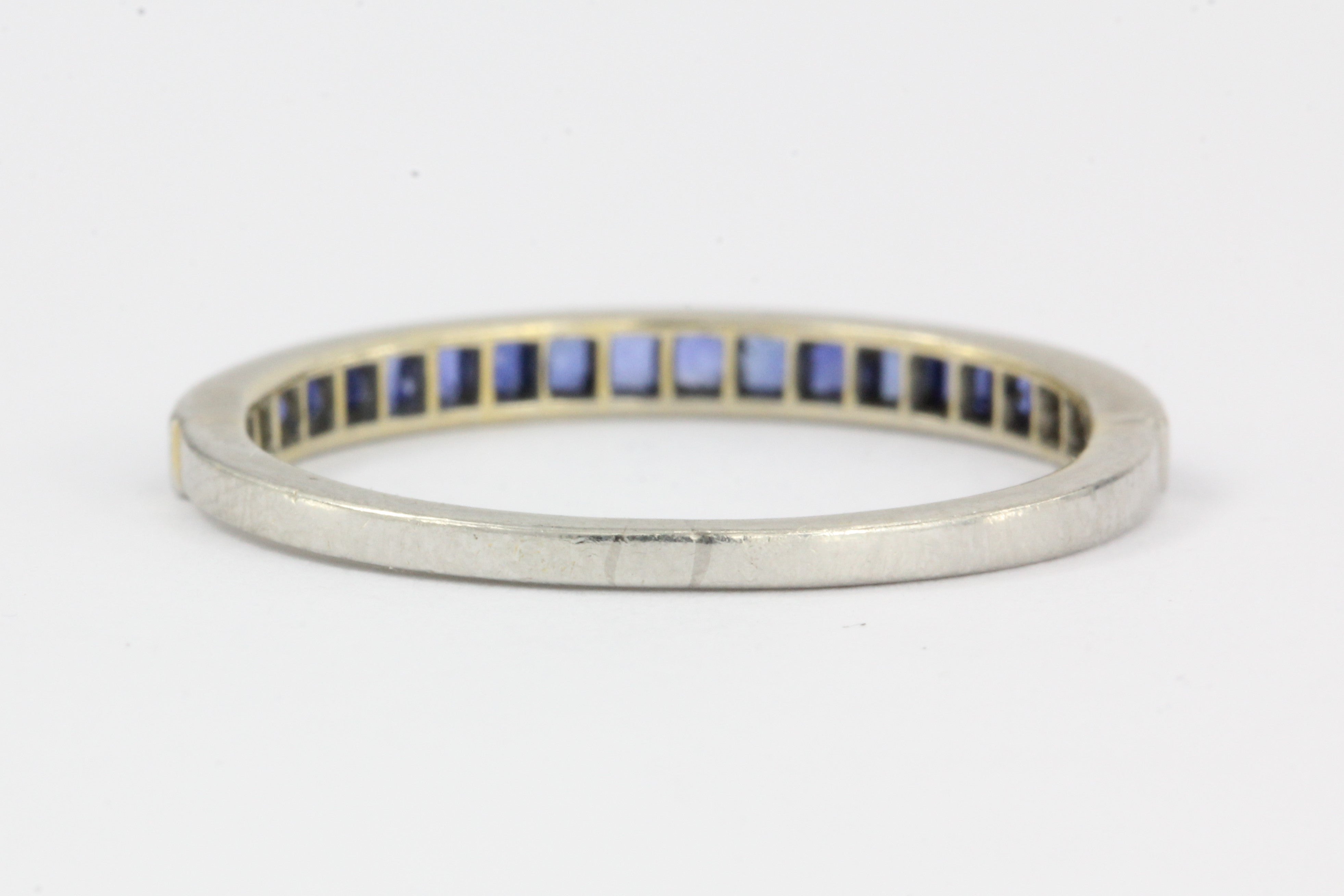 Tiffany & Co Platinum Sapphire Half Eternity Band Rings Pair c.1945 - Queen May