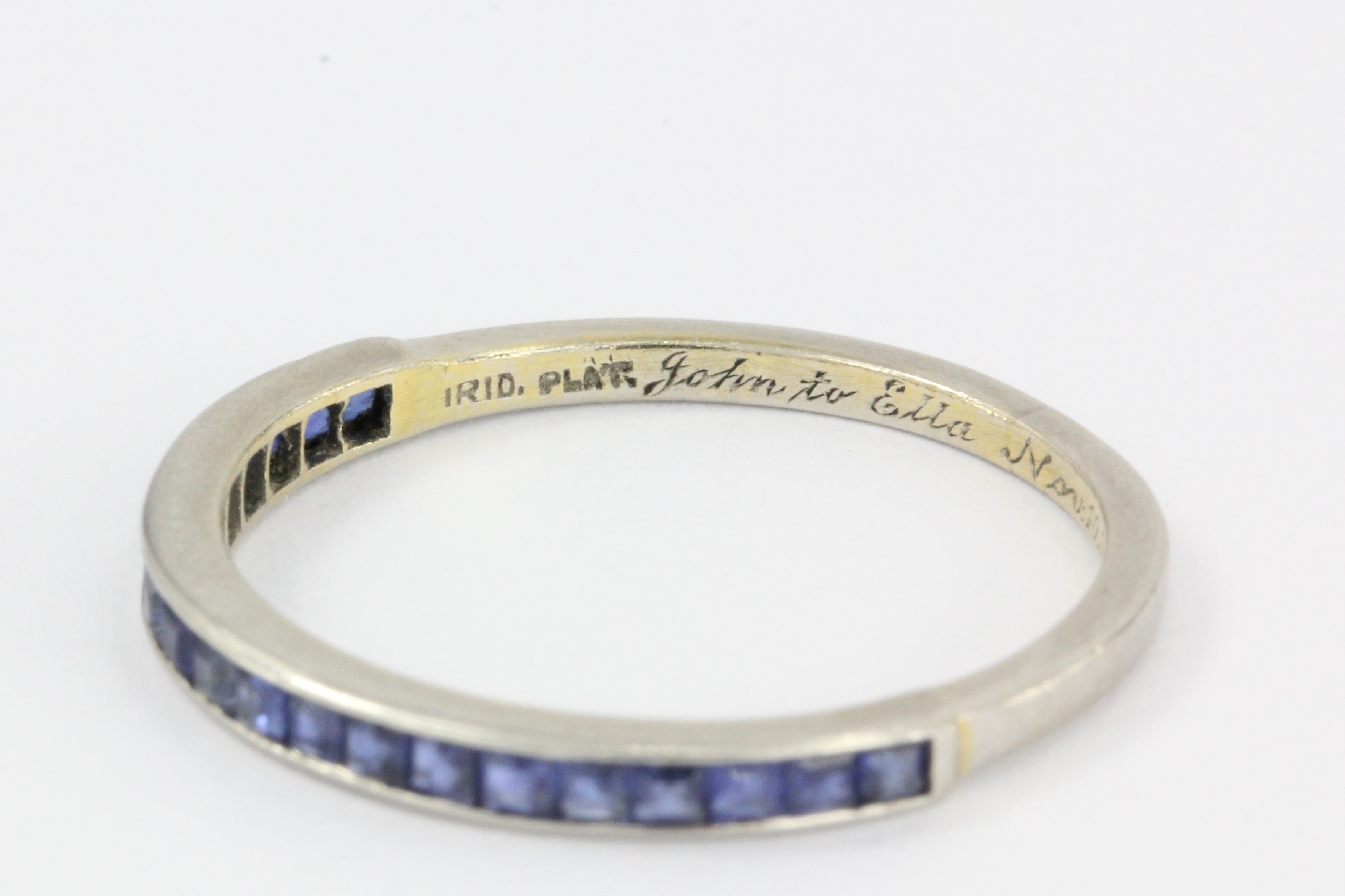 Tiffany & Co Platinum Sapphire Half Eternity Band Rings Pair c.1945 - Queen May