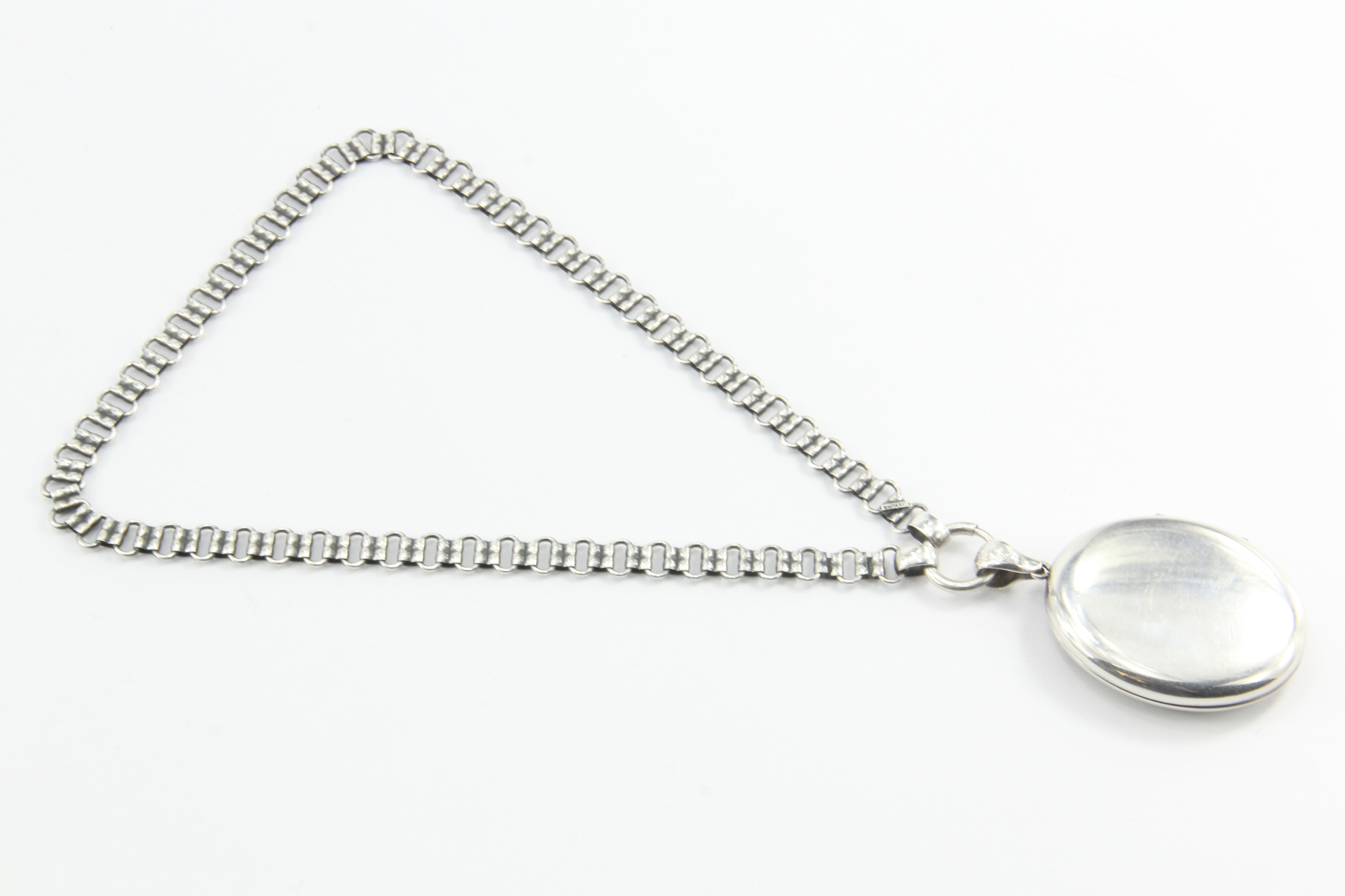 Victorian Sterling Silver Aesthetic Locket Pendant & Book Chain Necklace - Queen May