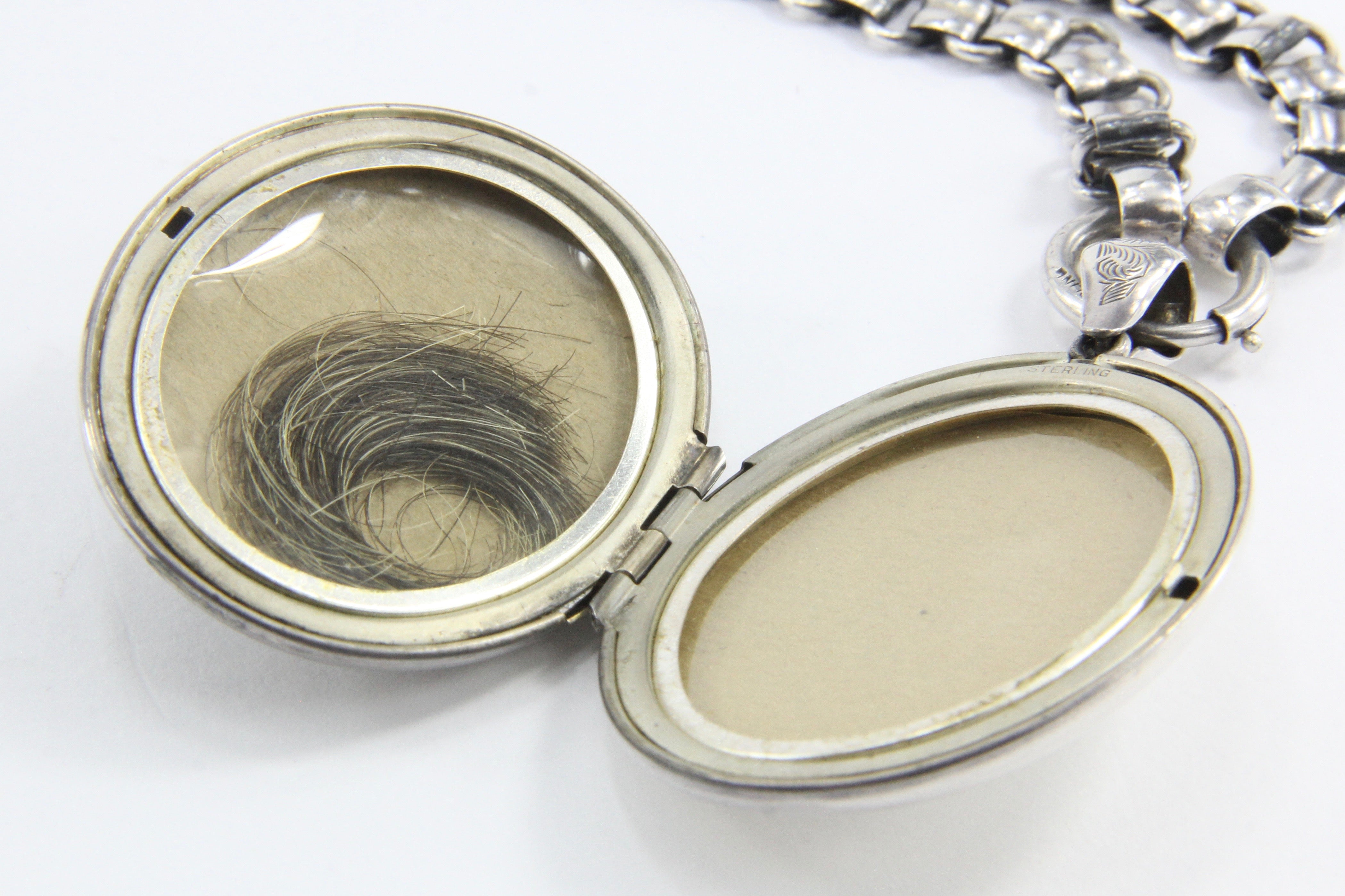 Victorian Sterling Silver Aesthetic Locket Pendant & Book Chain Necklace - Queen May