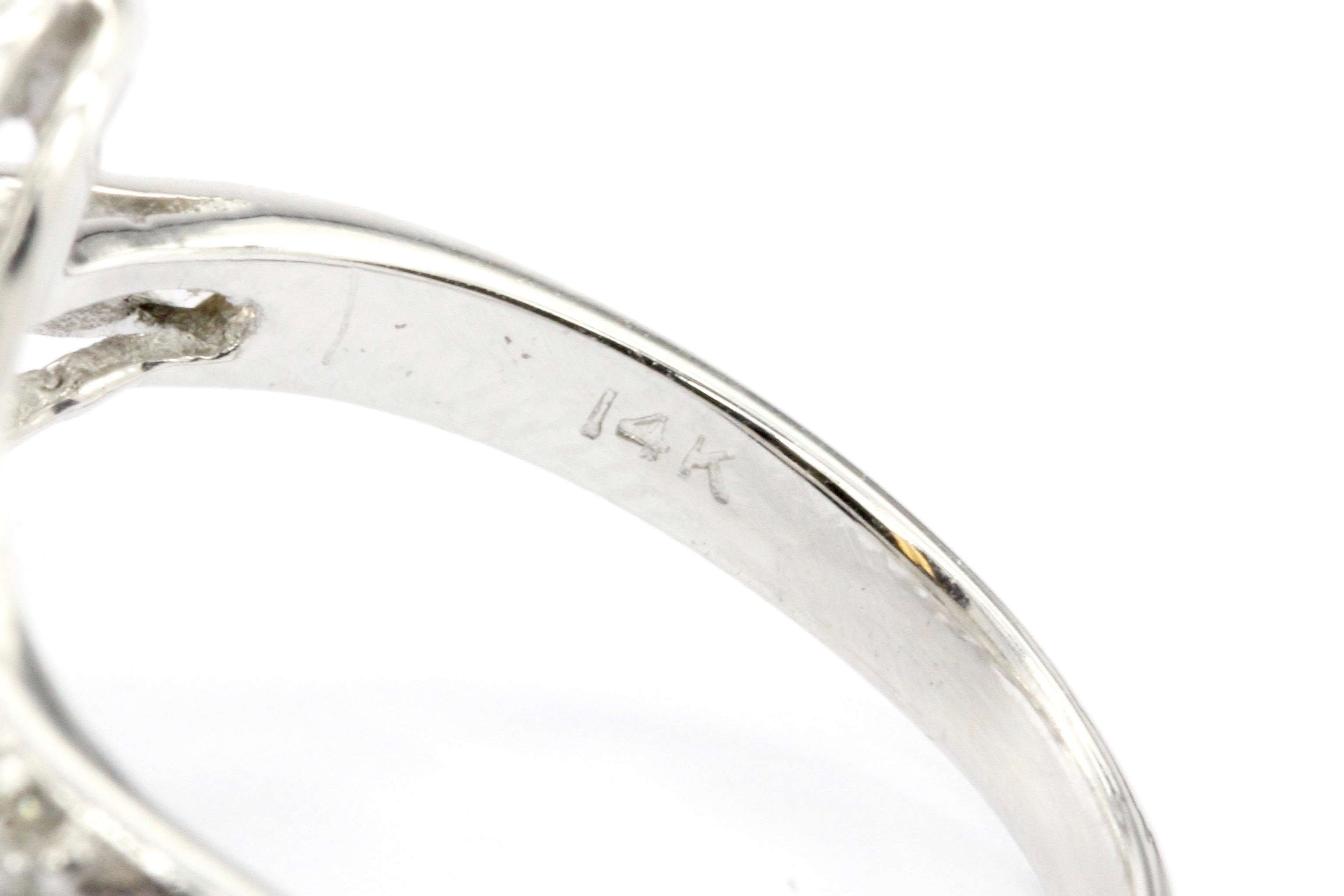 Art Deco 14K White Gold Old European Cut Diamond Ring c.1930's - Queen May