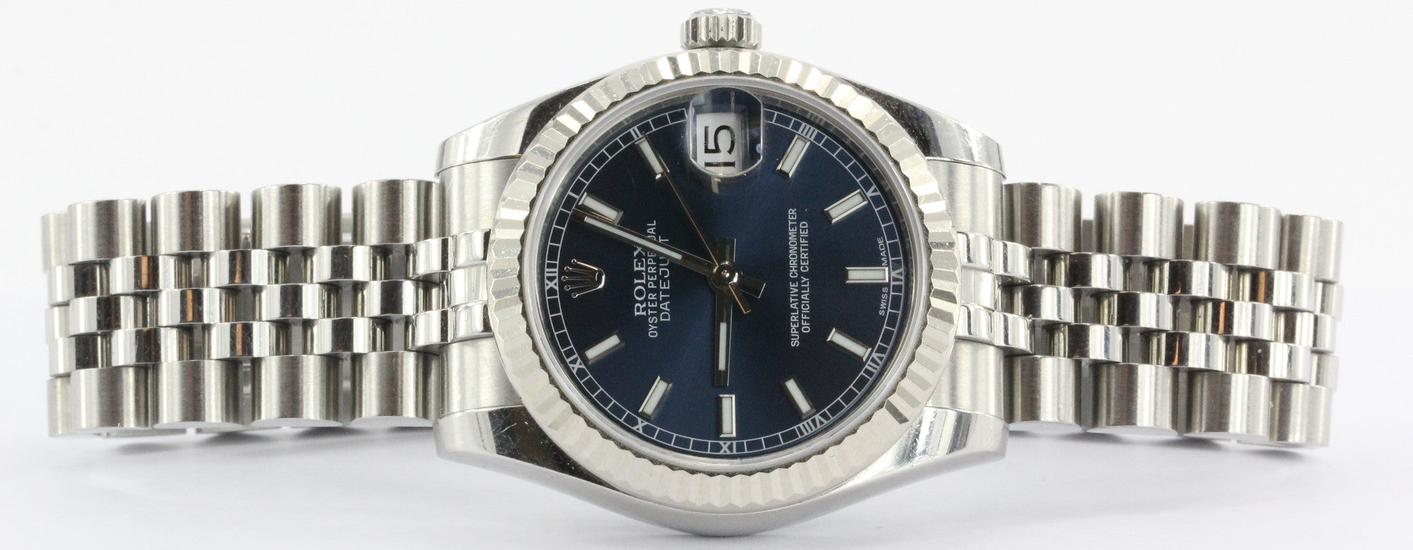 Rolex Oyster Perpetual Dateadjust 31MM 178274 Wrist Watch Unisex Steel &18k Bezel - Queen May