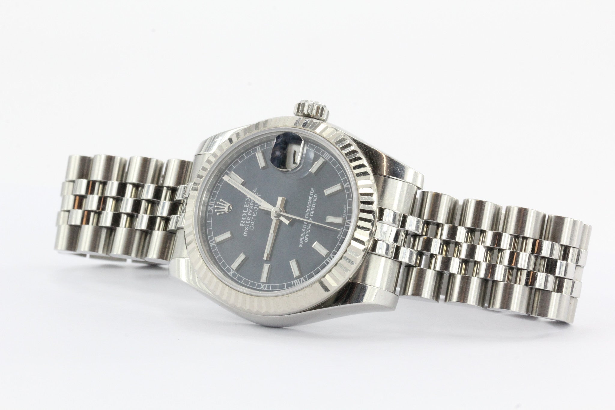 Rolex Oyster Perpetual Dateadjust 31MM 178274 Wrist Watch Unisex Steel &18k Bezel - Queen May