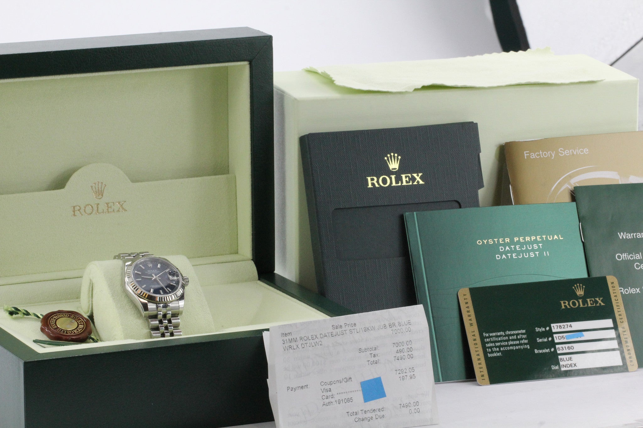 Rolex Oyster Perpetual Dateadjust 31MM 178274 Wrist Watch Unisex Steel &18k Bezel - Queen May