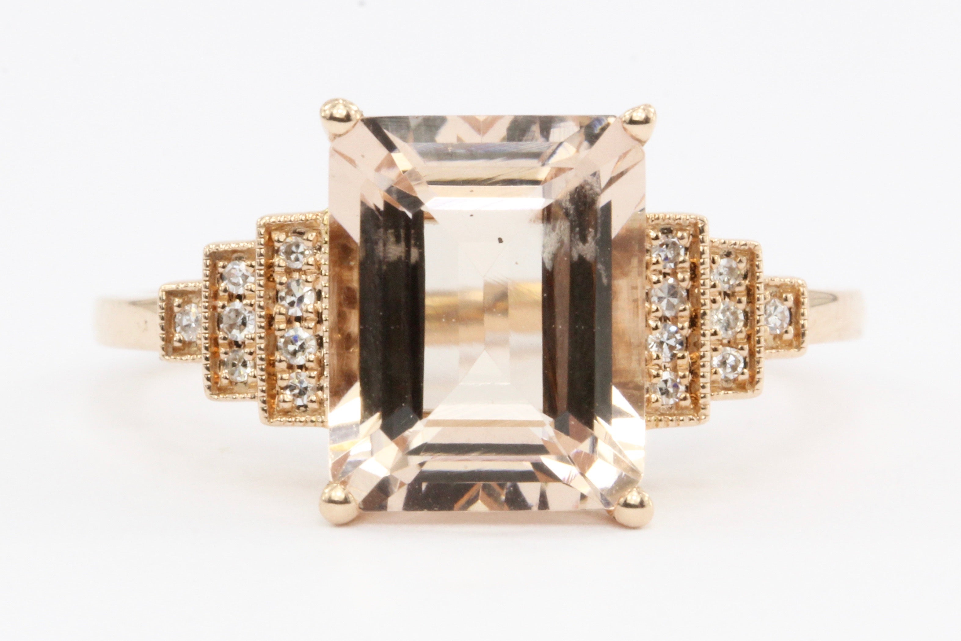 Effy 14K Rose Gold Morganite & Blush Diamond Ring - Queen May