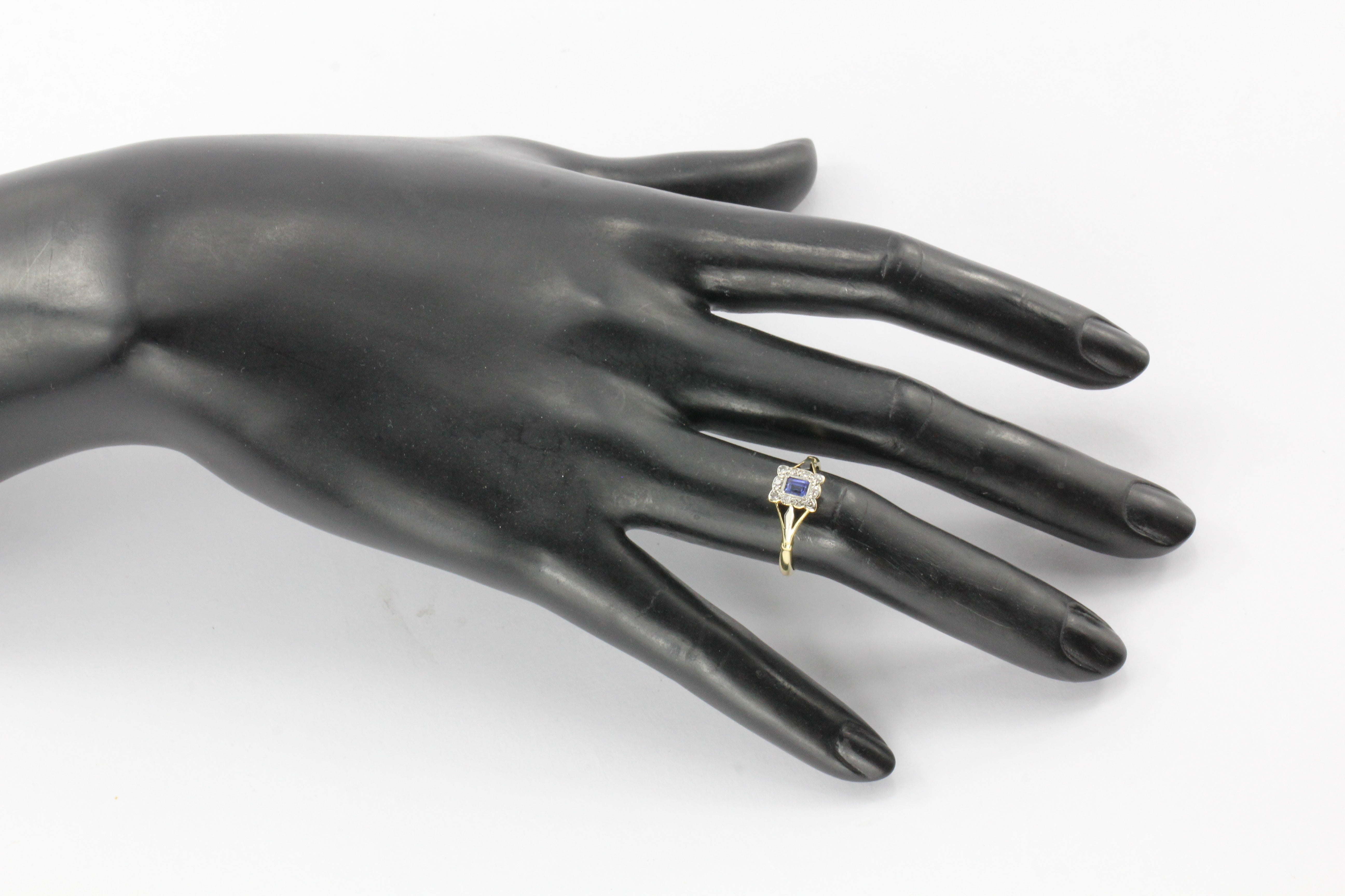 Edwardian 18K & Platinum Sapphire & Diamond Ring C. 1910 - Queen May