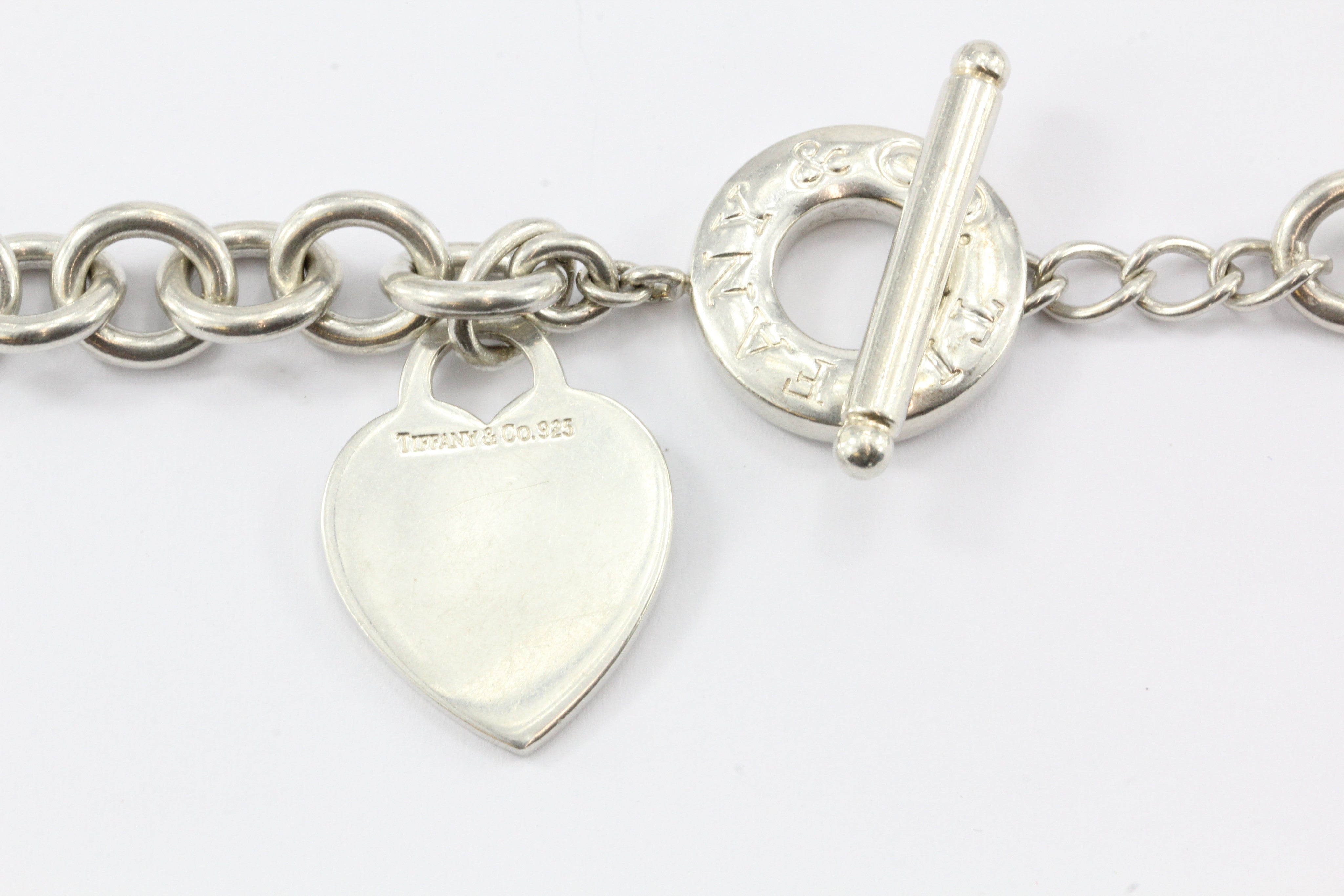 Tiffany & Co Sterling Silver Toggle Heart Tag Necklace 18.5" - Queen May