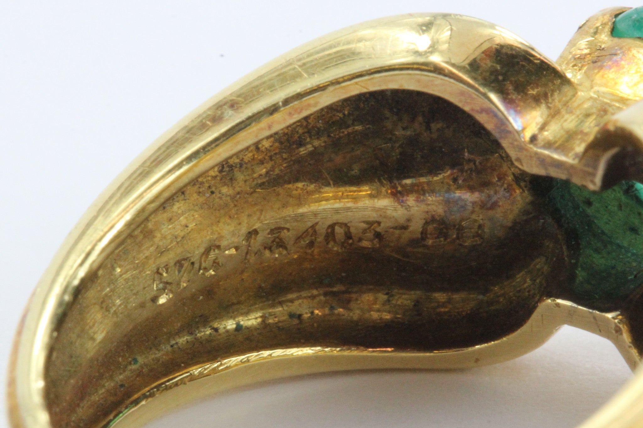 Vintage 18K Gold Gubelin 1.65 Emerald & Diamond Ring - Queen May