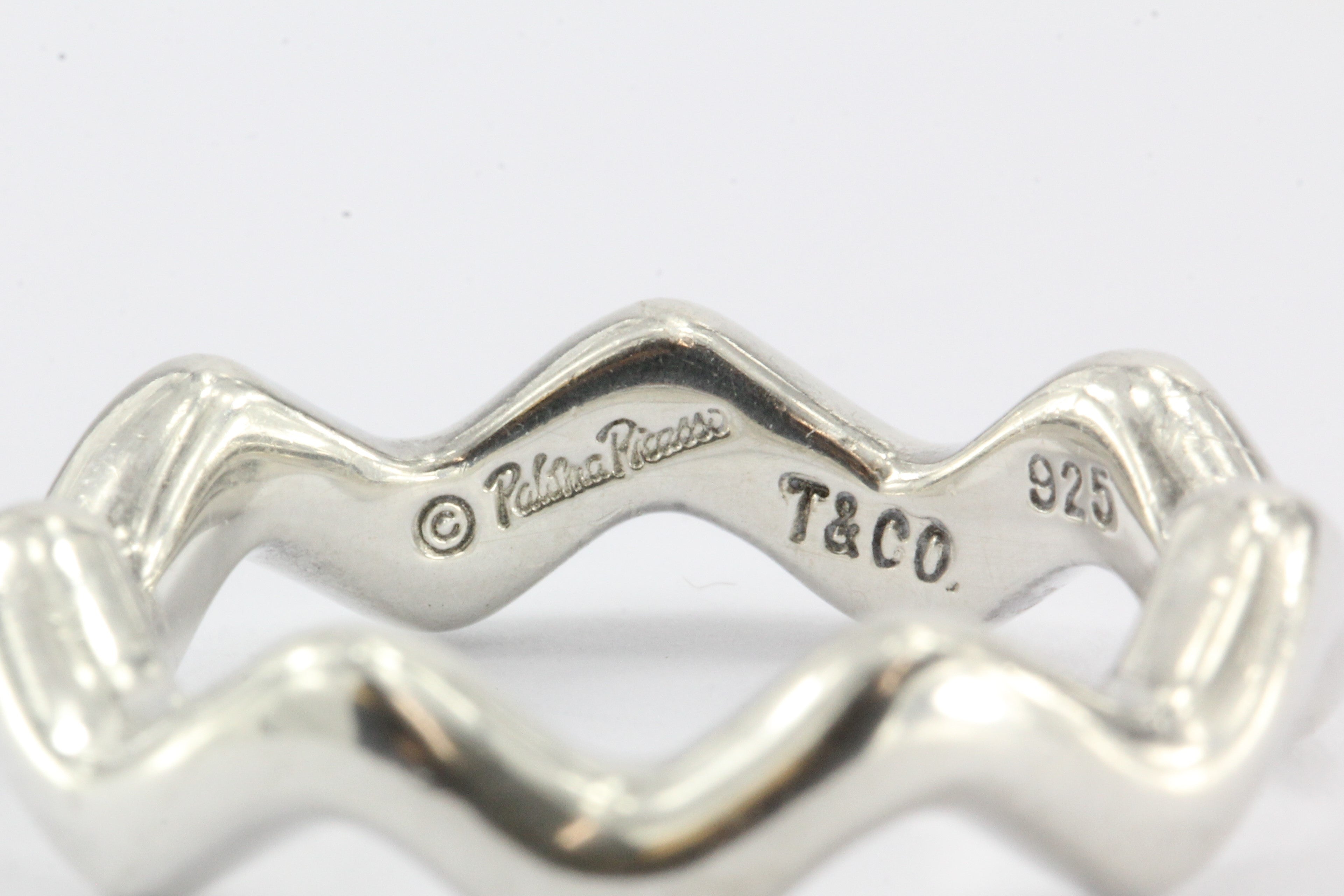 Tiffany & Co Sterling Silver Paloma Picasso Zigzag Ring Band Size 6.5 - Queen May
