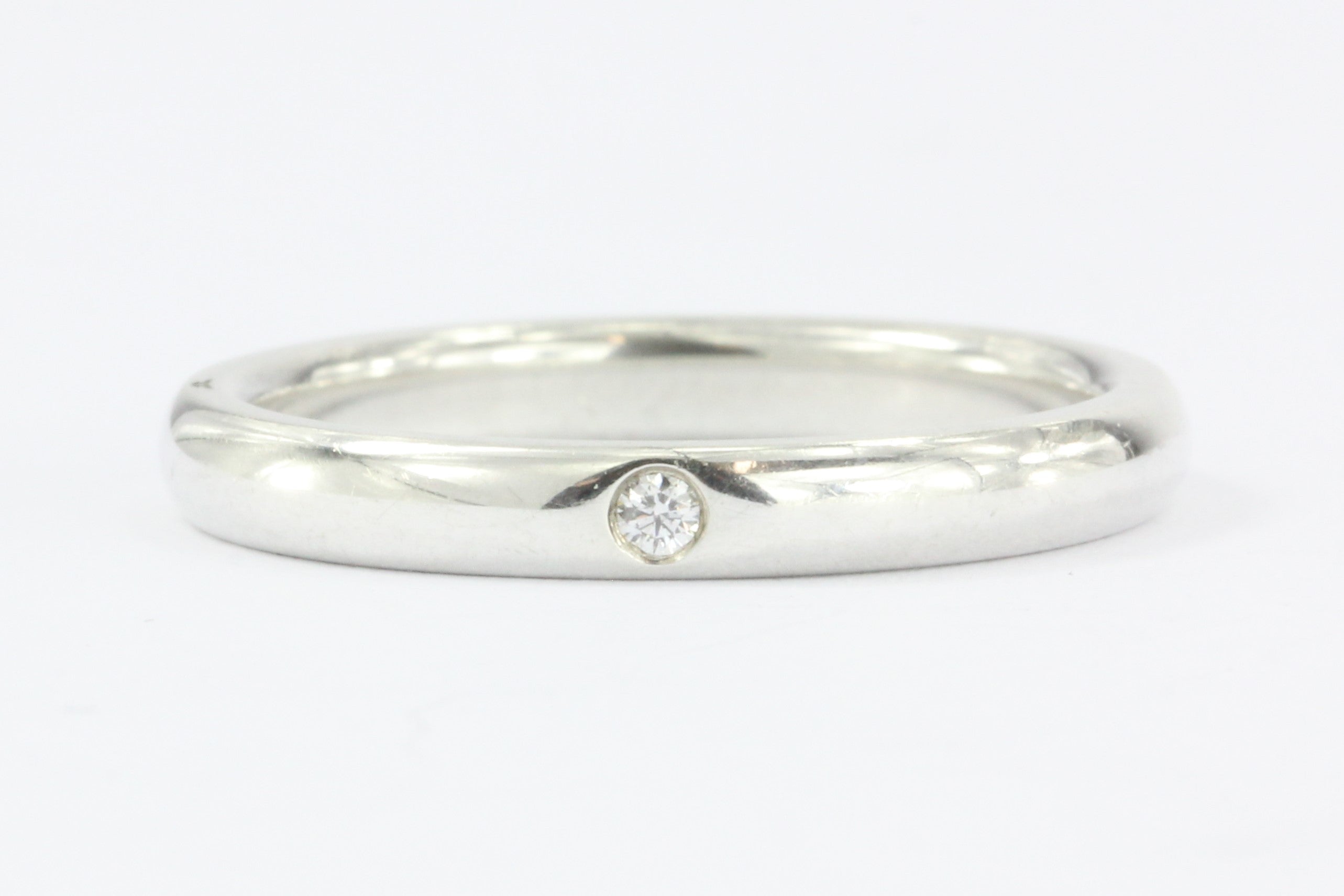Tiffany & Co Sterling Silver Diamond Elsa Peretti Band Ring Size 7 - Queen May