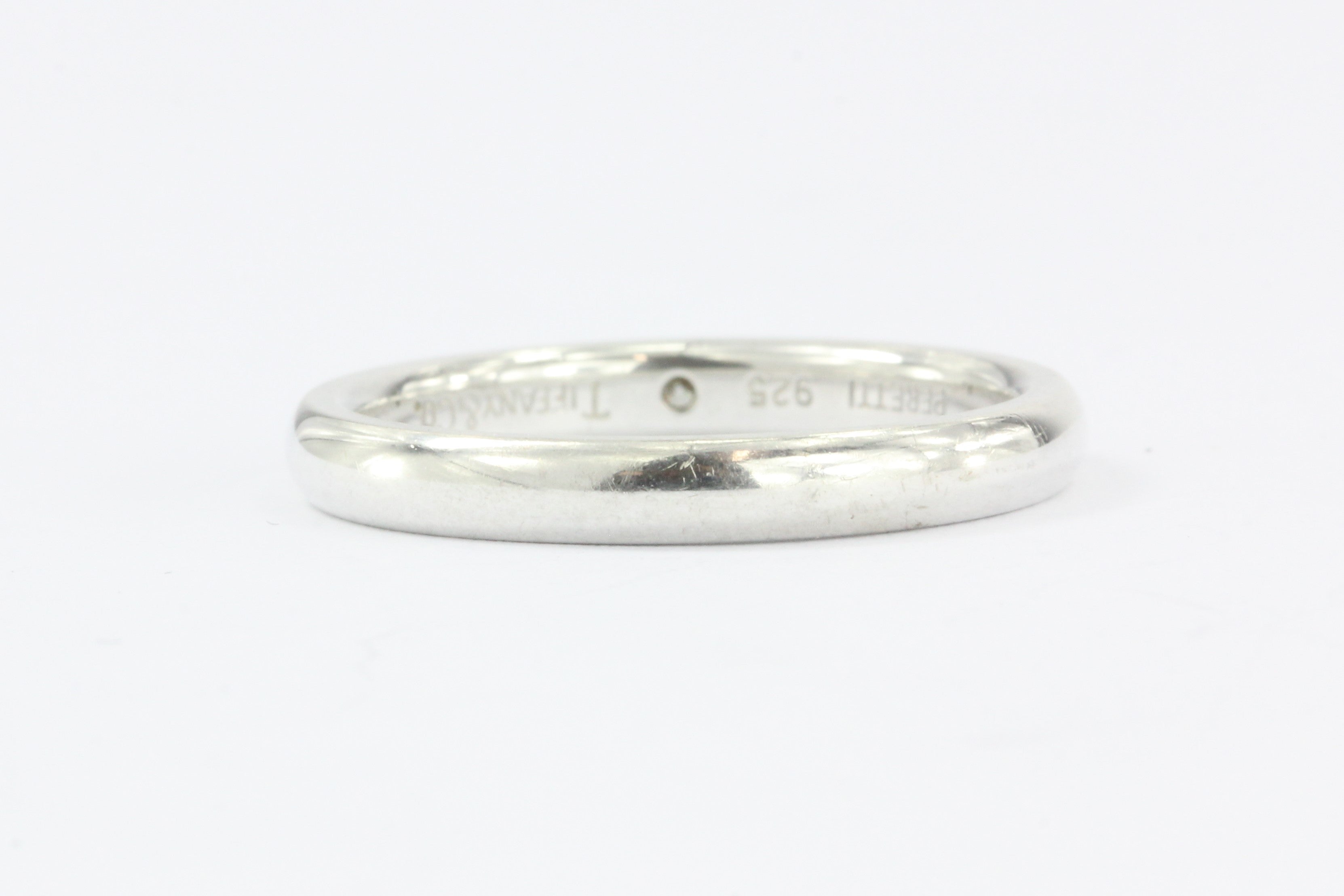 Tiffany & Co Sterling Silver Diamond Elsa Peretti Band Ring Size 7 - Queen May