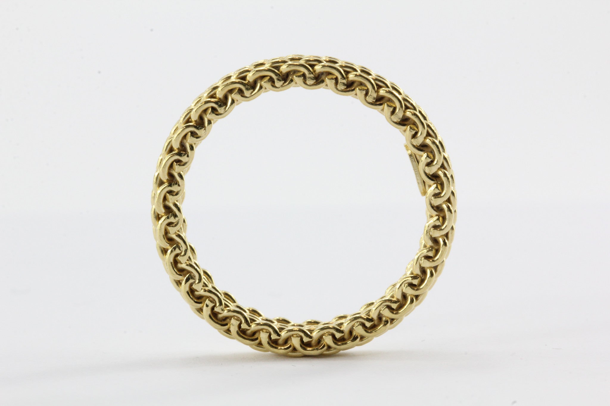 Tiffany & Co 18K Gold Somerset Mesh 3.5mm Band Ring Size 6.75 - Queen May