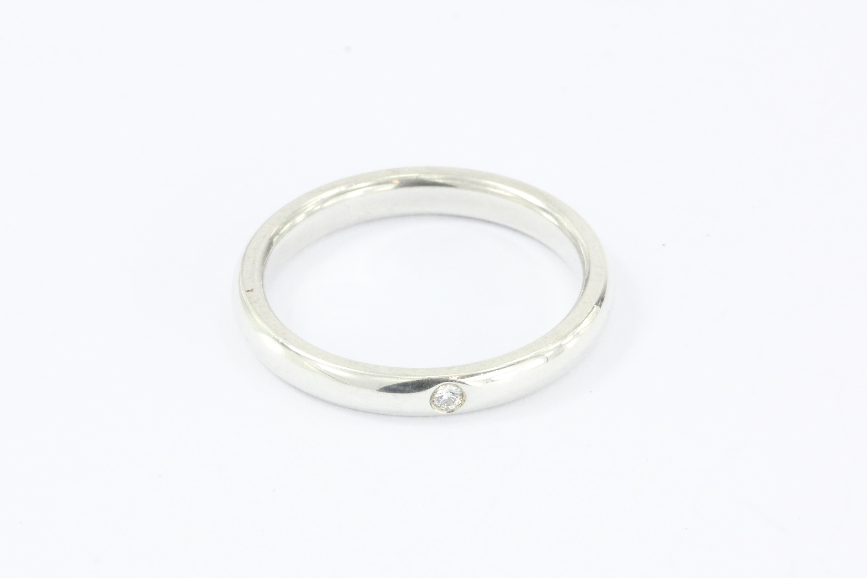 Tiffany & Co Sterling Silver Diamond Elsa Peretti Band Ring Size 7 - Queen May