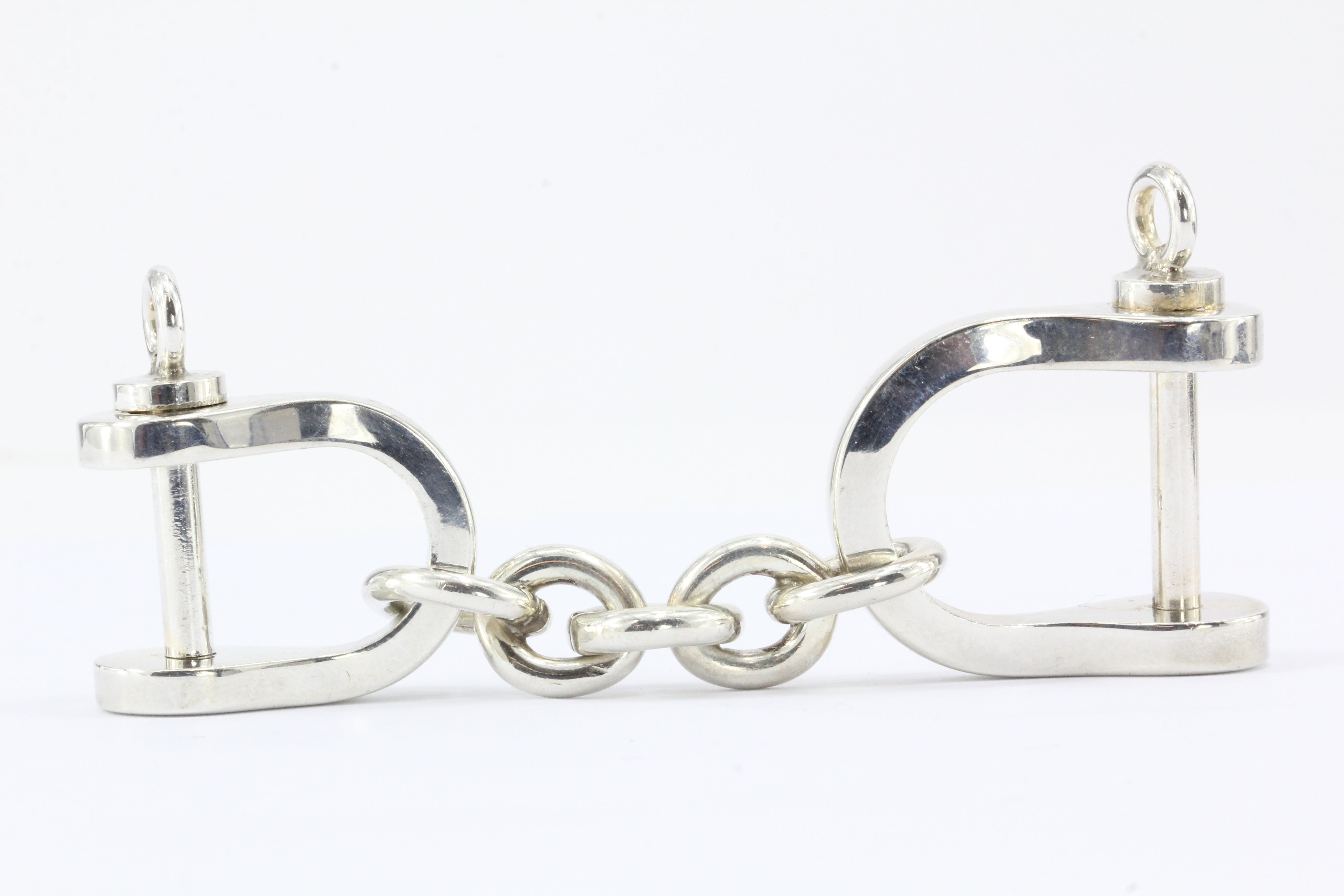 Tiffany & Co Sterling Silver Rare Equestrian Stirrup Key Ring Chain - Queen May