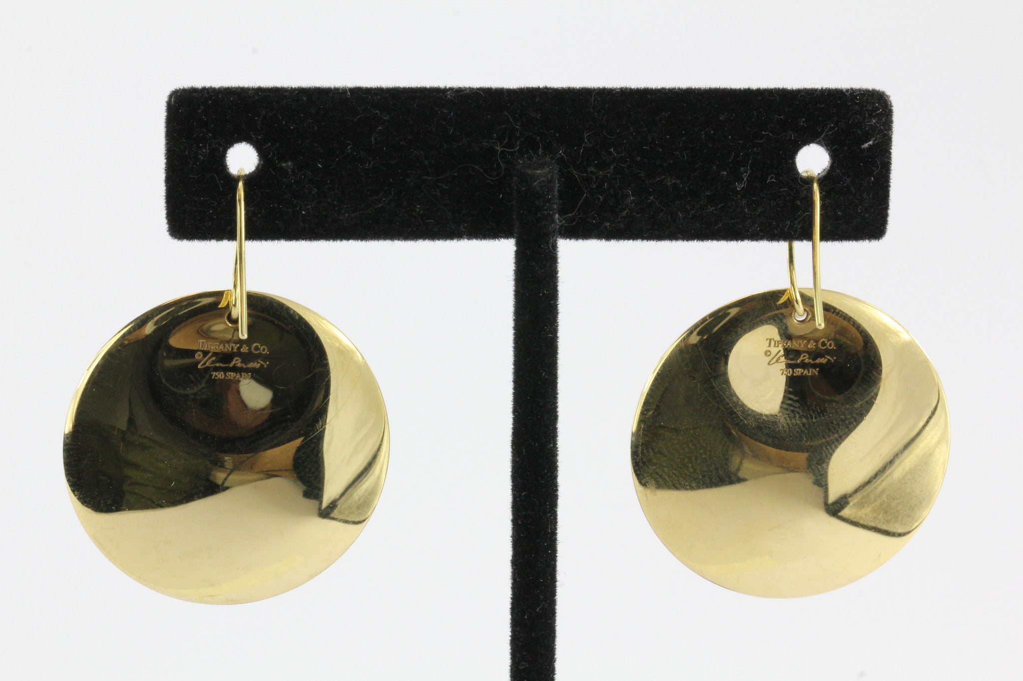 Tiffany & Co 18K Gold Elsa Peretti Large Full Moon Disk Earrings - Queen May