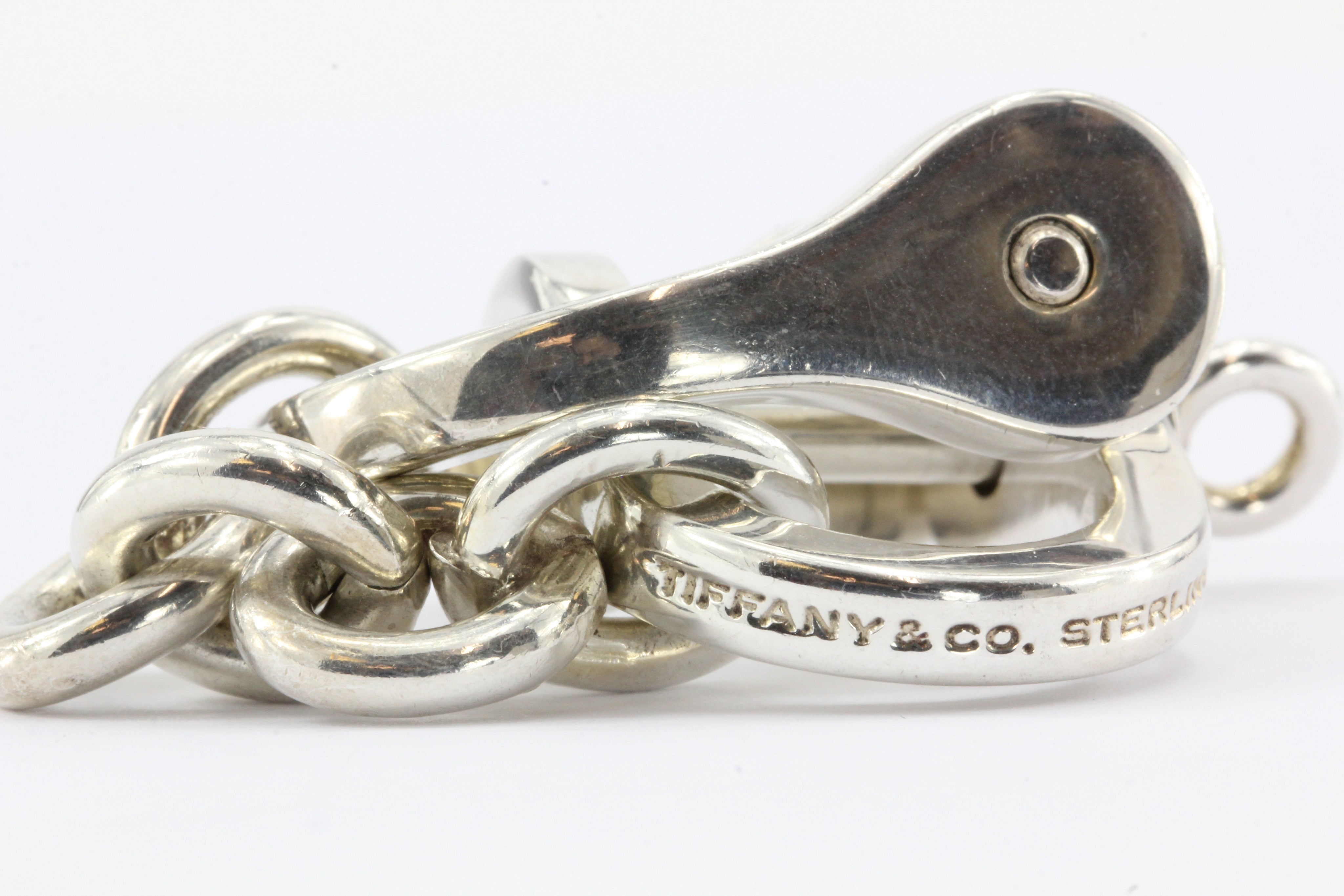 Tiffany & Co Sterling Silver Rare Equestrian Stirrup Key Ring Chain - Queen May