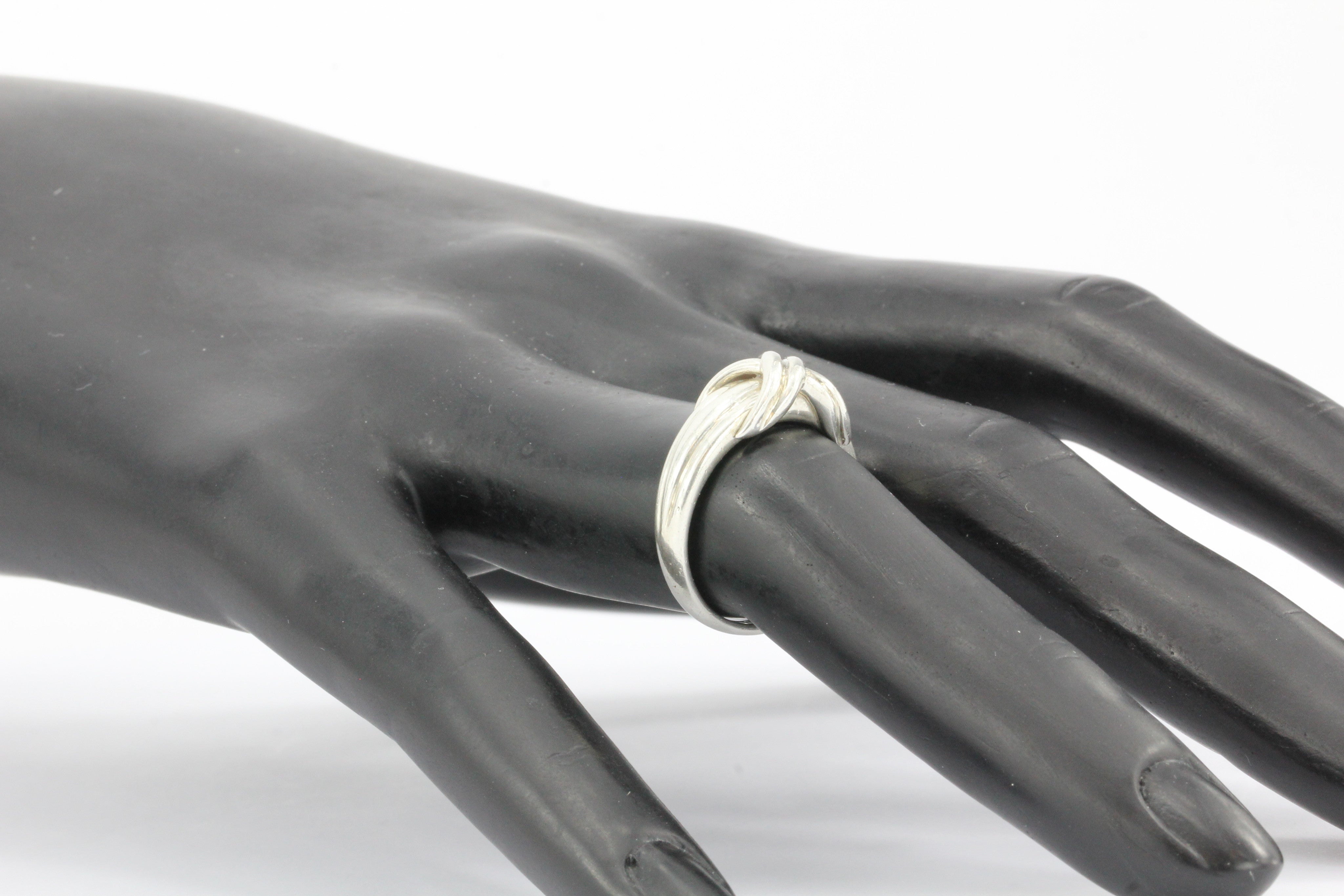 Tiffany & Co Sterling Silver X Lovers Knot Ring Size 6.5 - Queen May