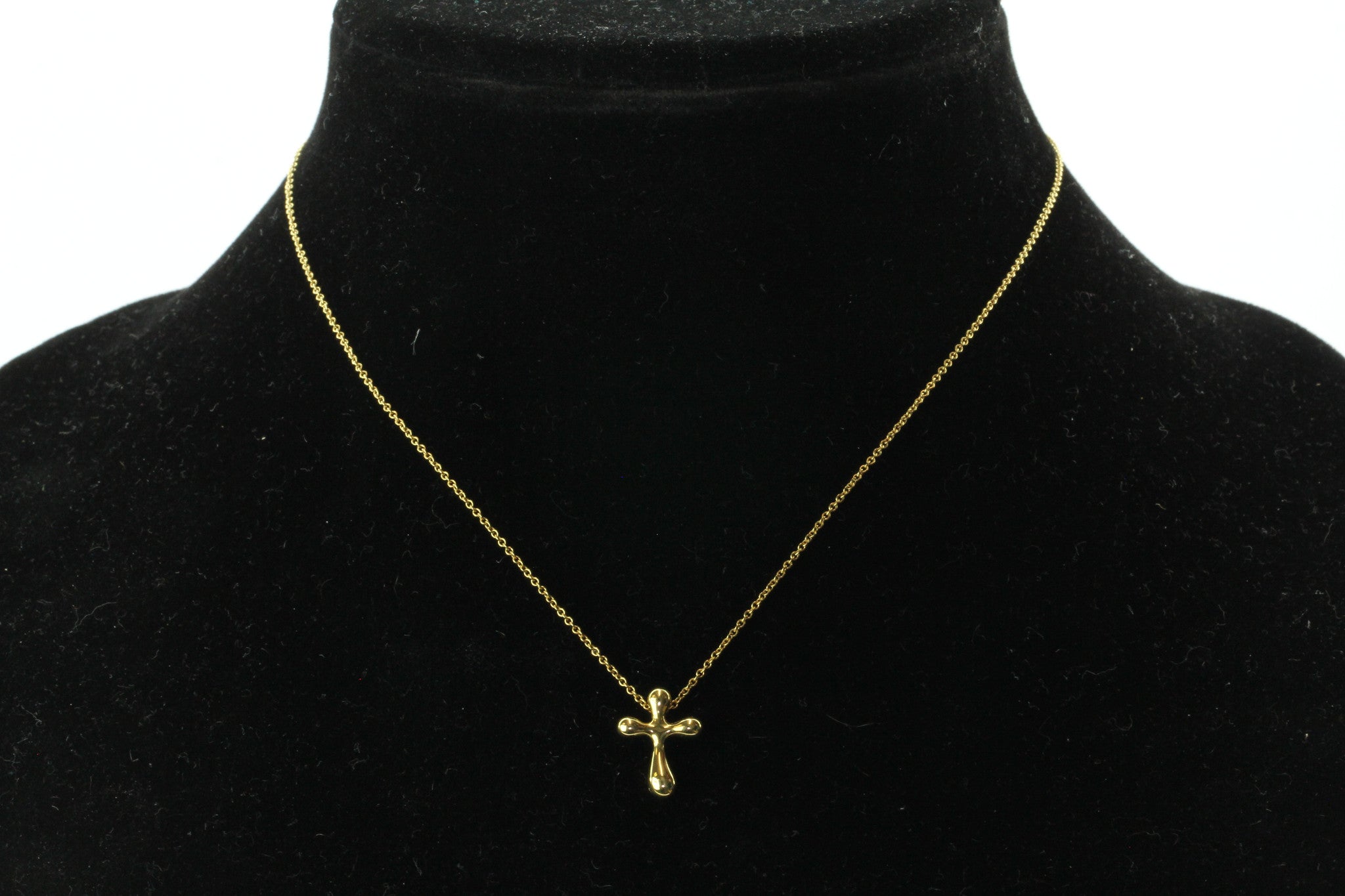 Tiffany & Co 18K Gold Elsa Peretti Cross Pendant Necklace - Queen May