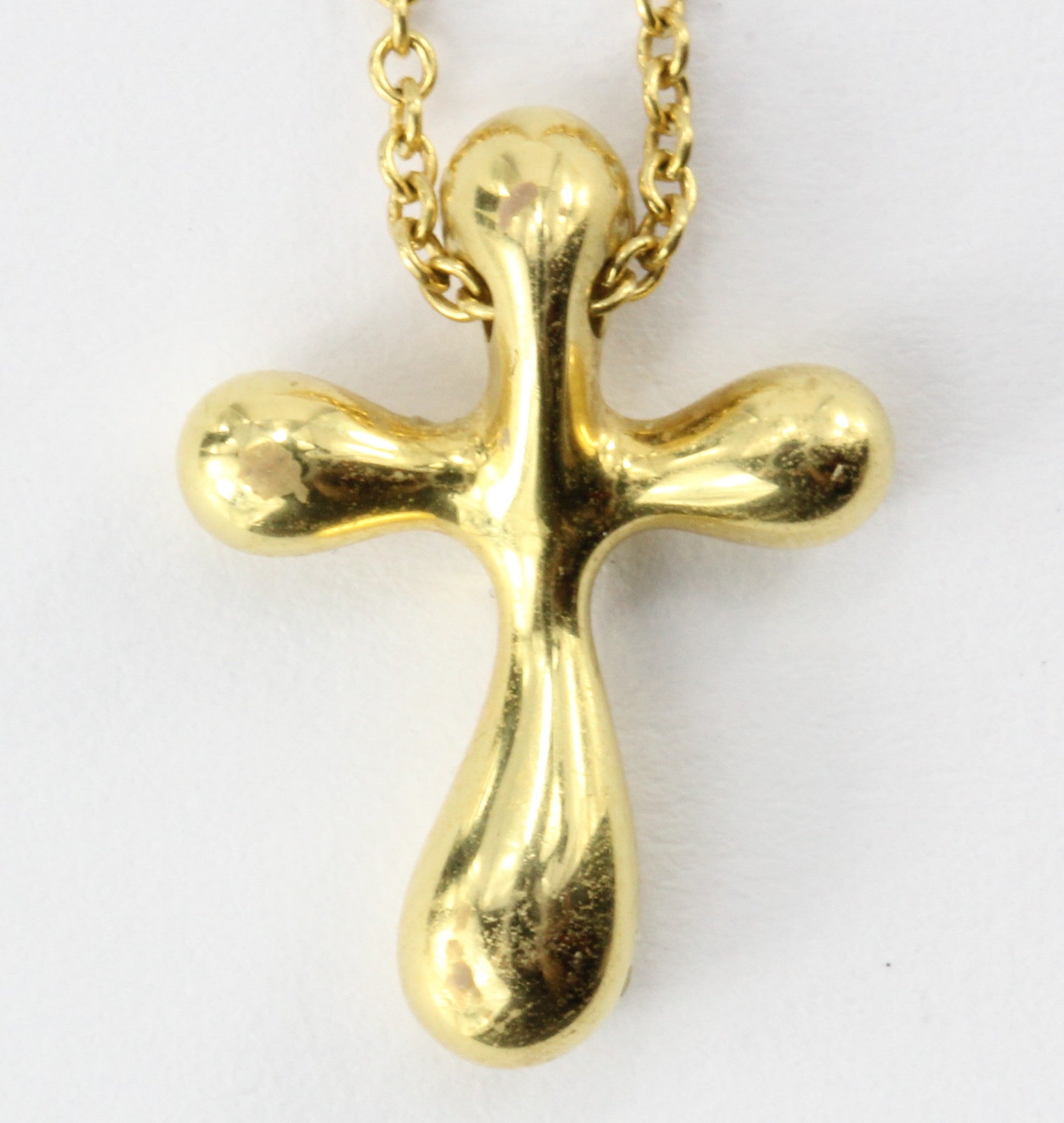 Tiffany & Co 18K Gold Elsa Peretti Cross Pendant Necklace - Queen May