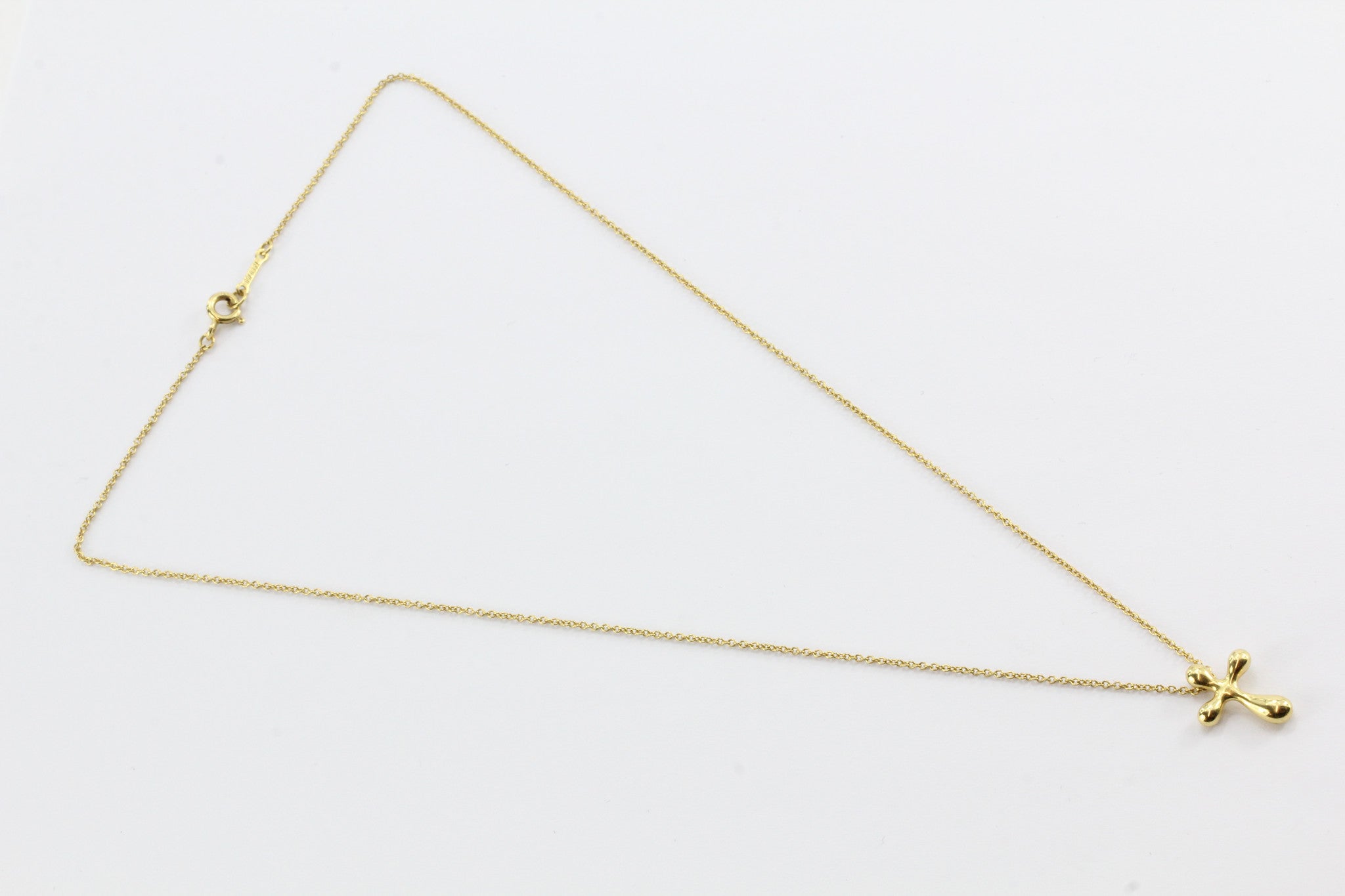 Tiffany & Co 18K Gold Elsa Peretti Cross Pendant Necklace - Queen May