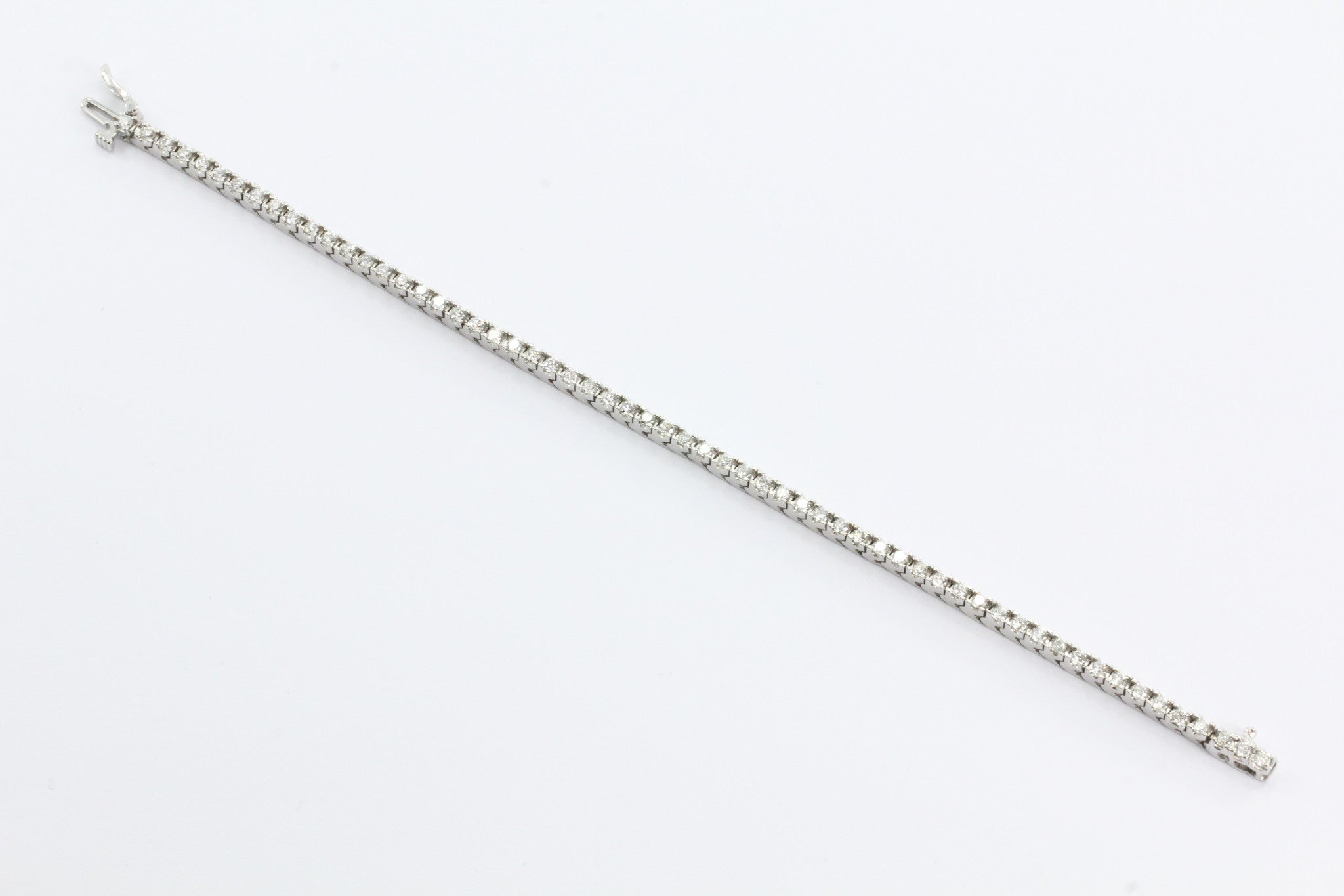 14K White Gold 2 CTW Diamond Classic Tennis Bracelet - Queen May