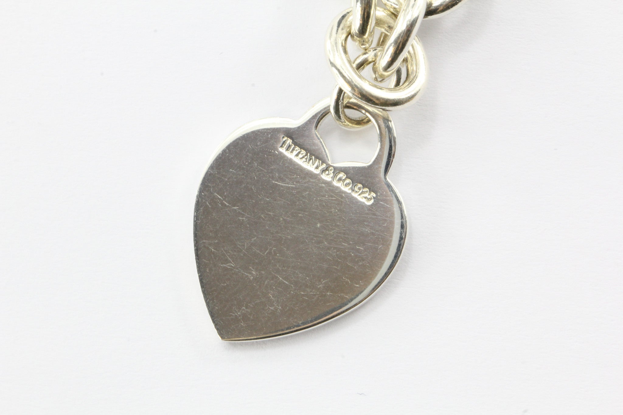 Tiffany & Co Sterling Silver Heart Tag Necklace 15.5" - Queen May