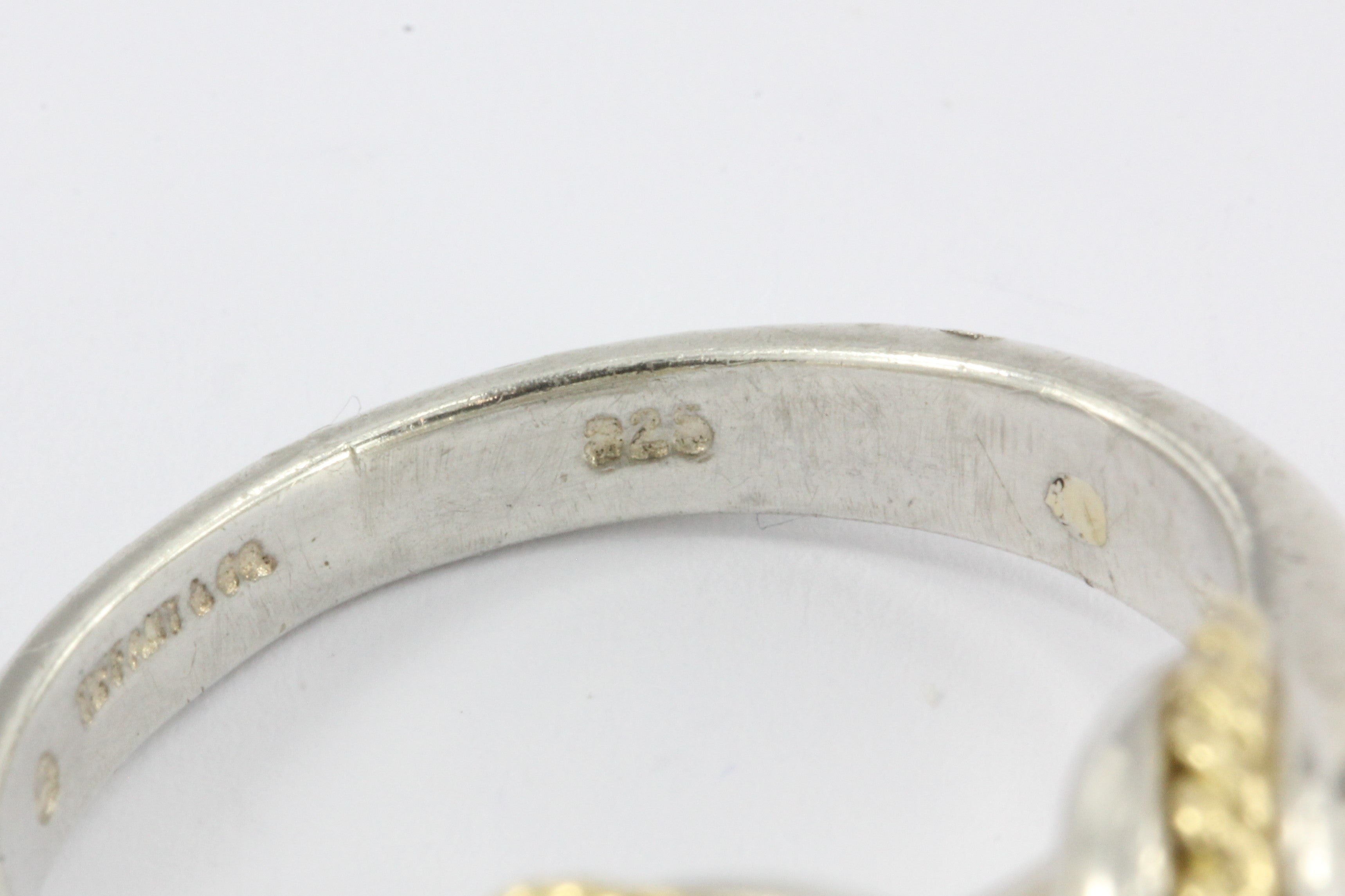 Tiffany & Co Sterling Silver & 18k Gold X Lovers Knot Ring Size 6.75 - Queen May