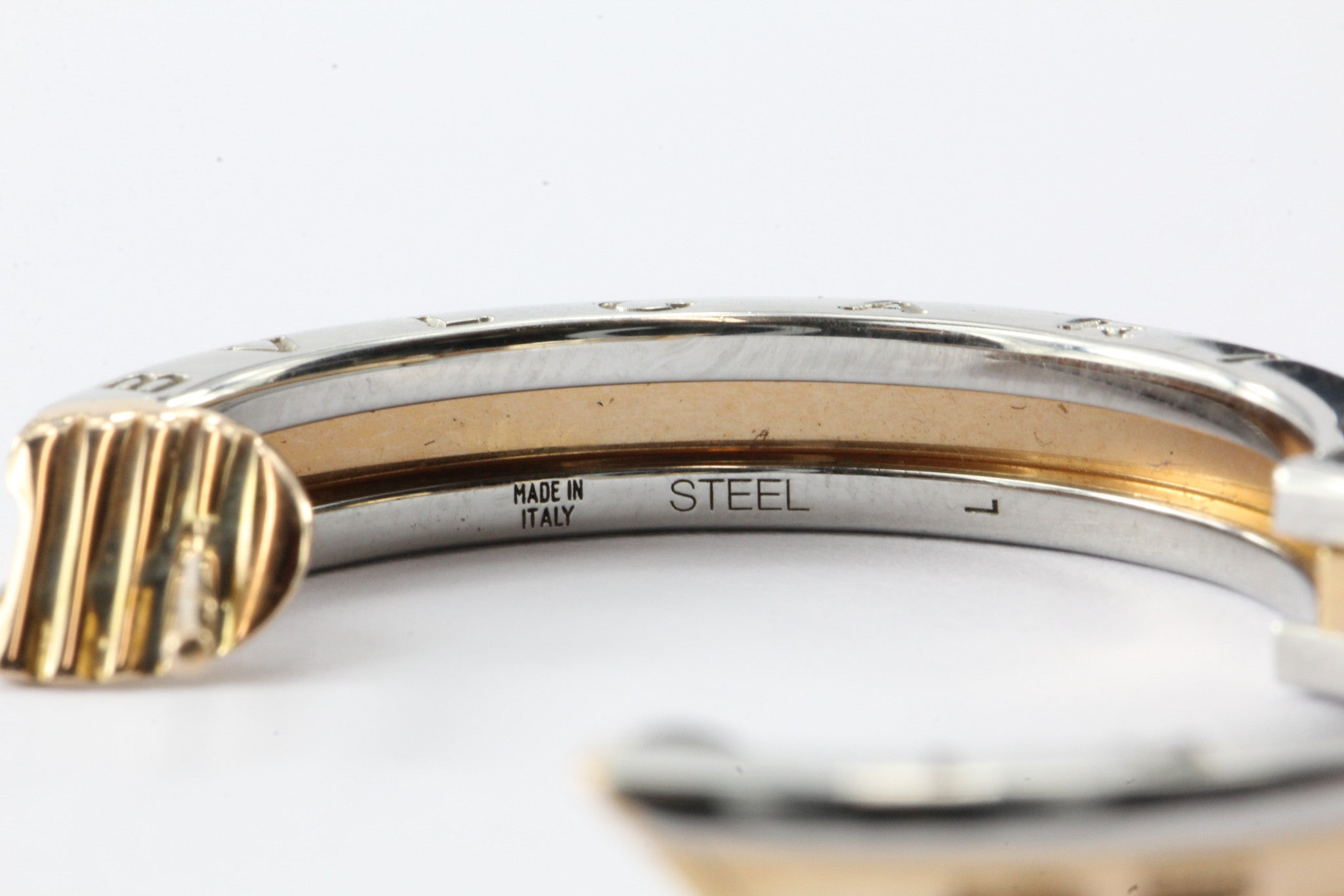Bulgari B Zero 18K Pink Gold & Steel Hoop Earrings - Queen May
